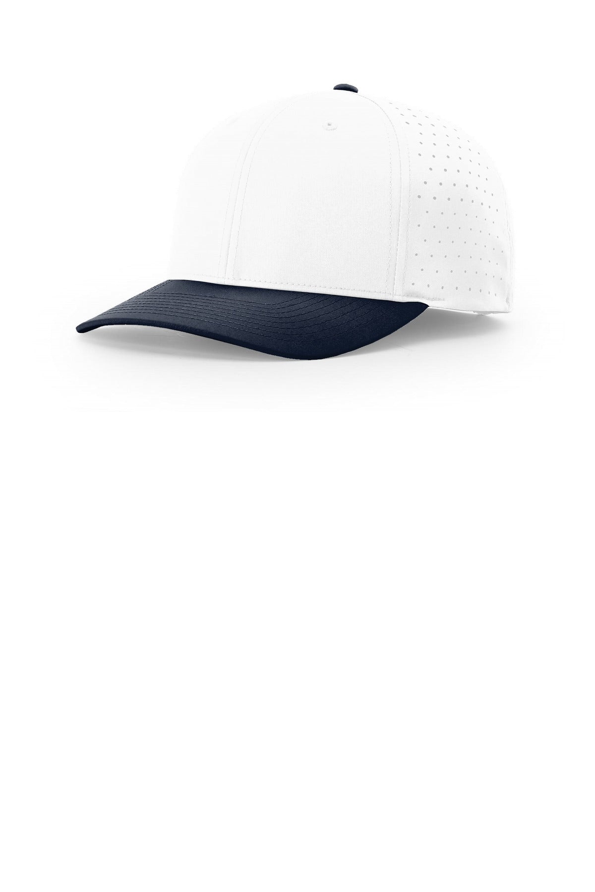 Custom logo Richardson Laser Perf R-Flex Snapback 632 in White/ White/ Navy