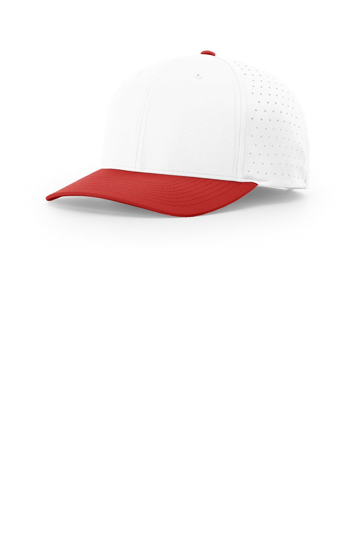 Custom logo Richardson Laser Perf R-Flex Snapback 632 in White/ White/ Red