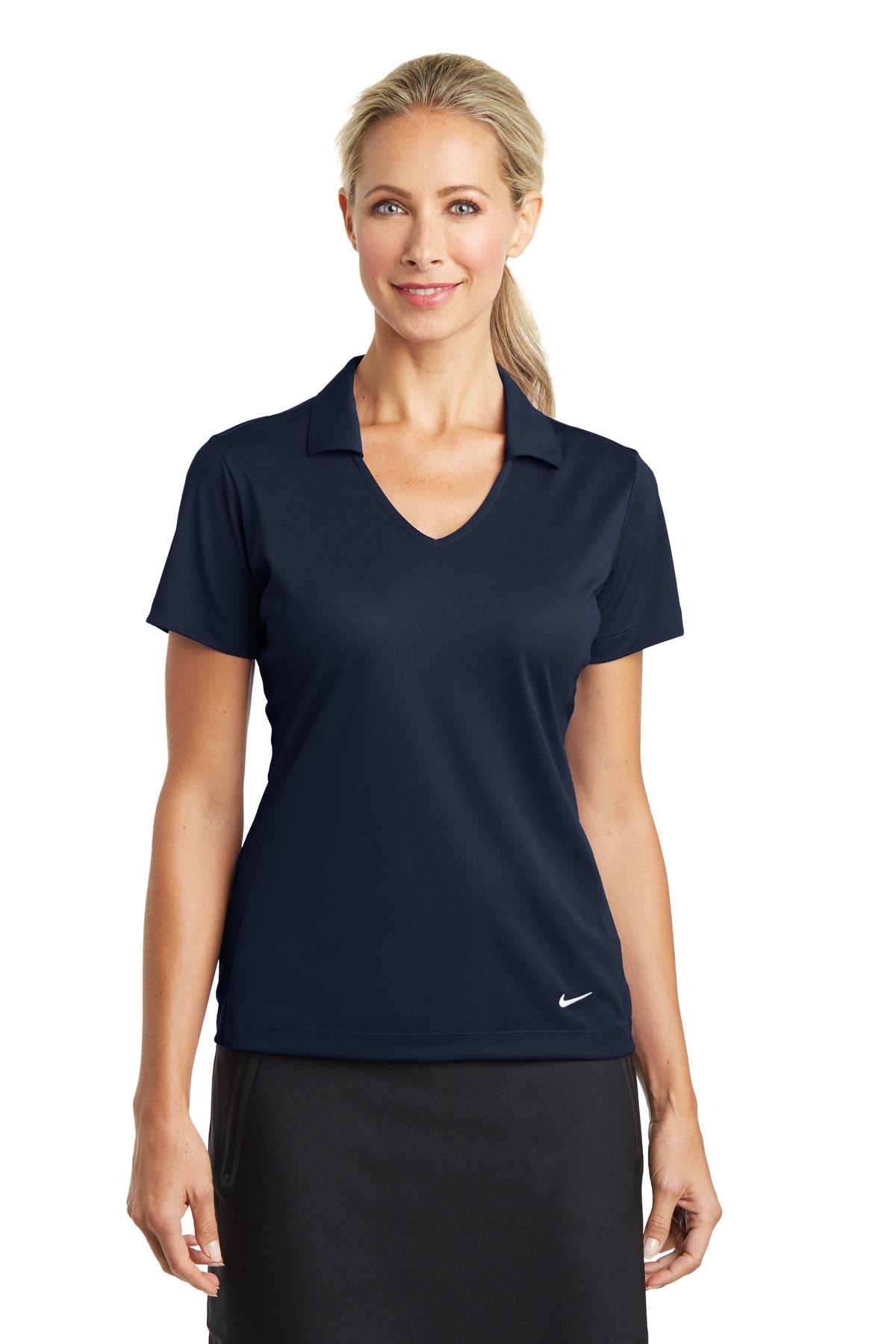 Custom logo Nike Women's Dri-FIT Vertical Mesh Polo. 637165 in Marine