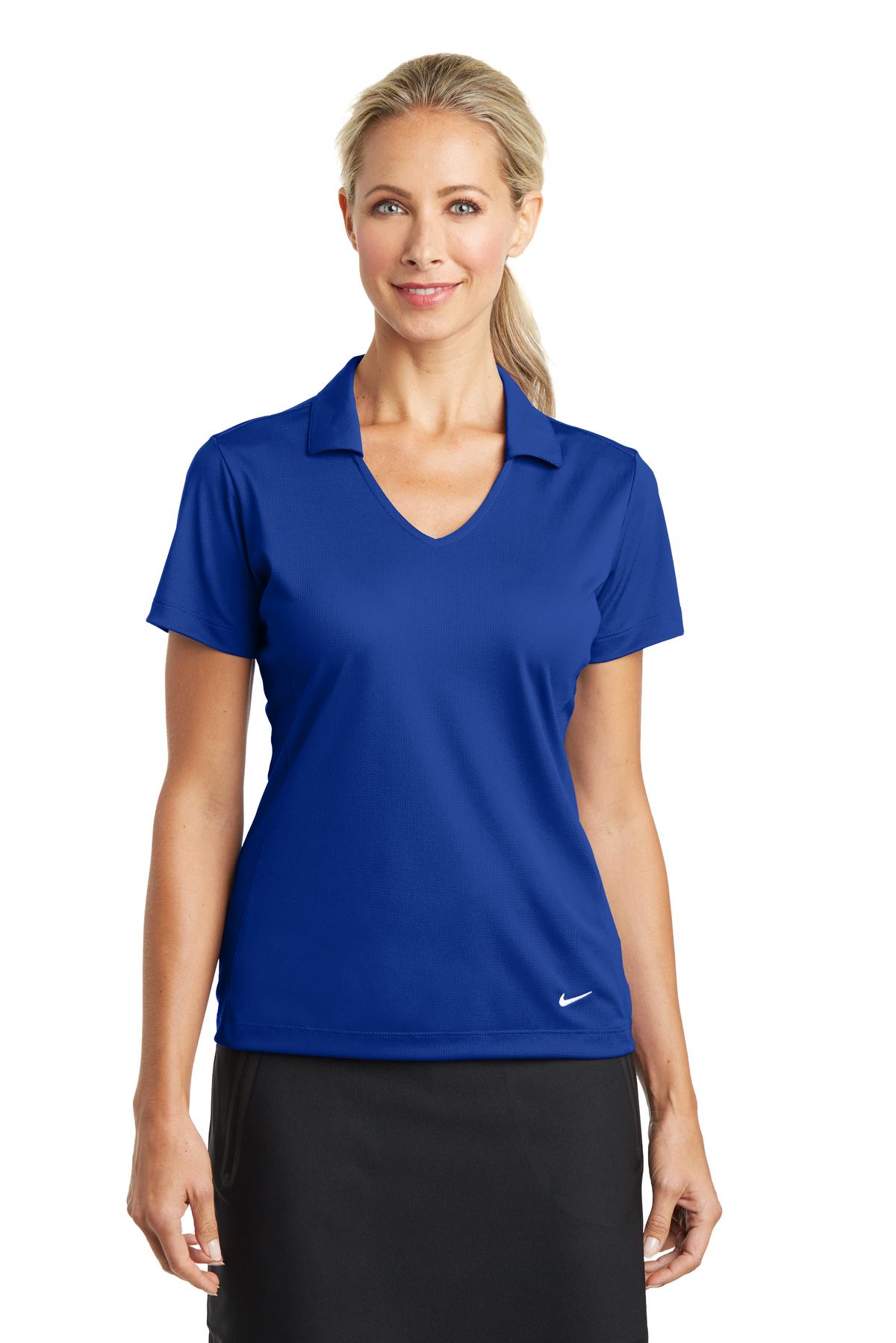 Custom logo Nike Women's Dri-FIT Vertical Mesh Polo. 637165 in Old Royal