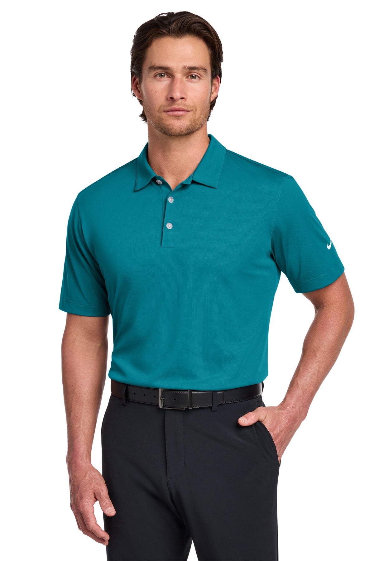 Custom logo Nike Dri-FIT Vertical Mesh Polo. 637167 in Blustery