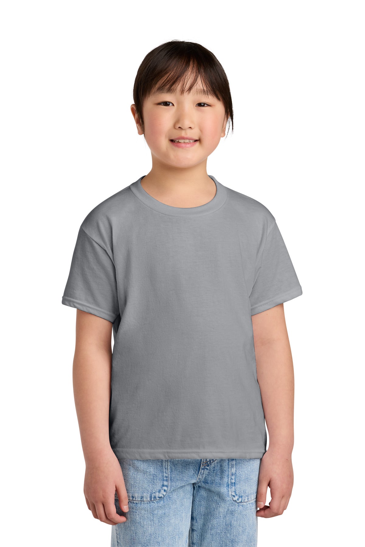 Custom logo Gildan® Youth Softstyle® CVC Tee 64000BCVC in Cement