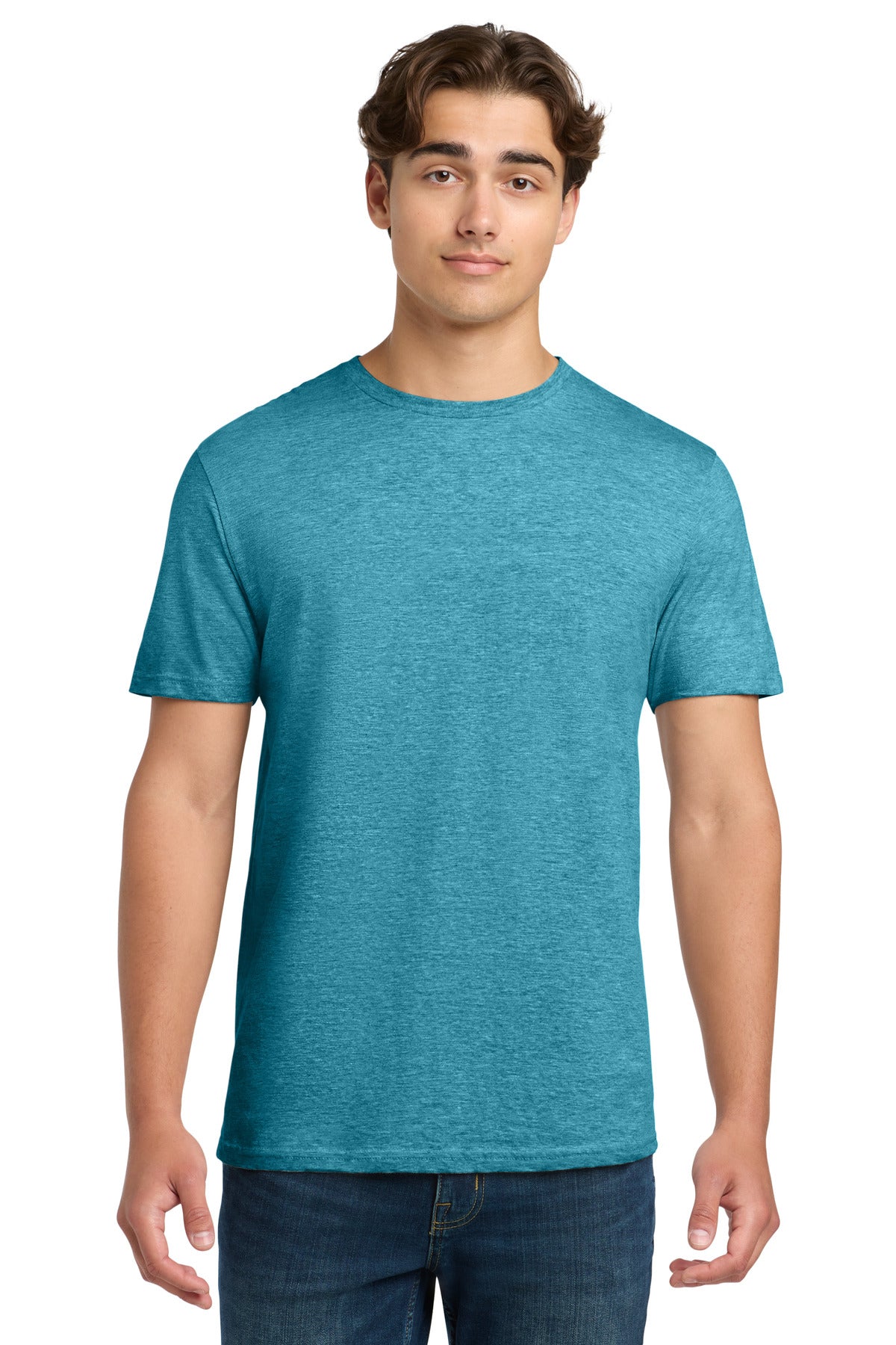 Custom logo Gildan Softstyle® T-Shirt. 64000 in Heather Galapagos Blue