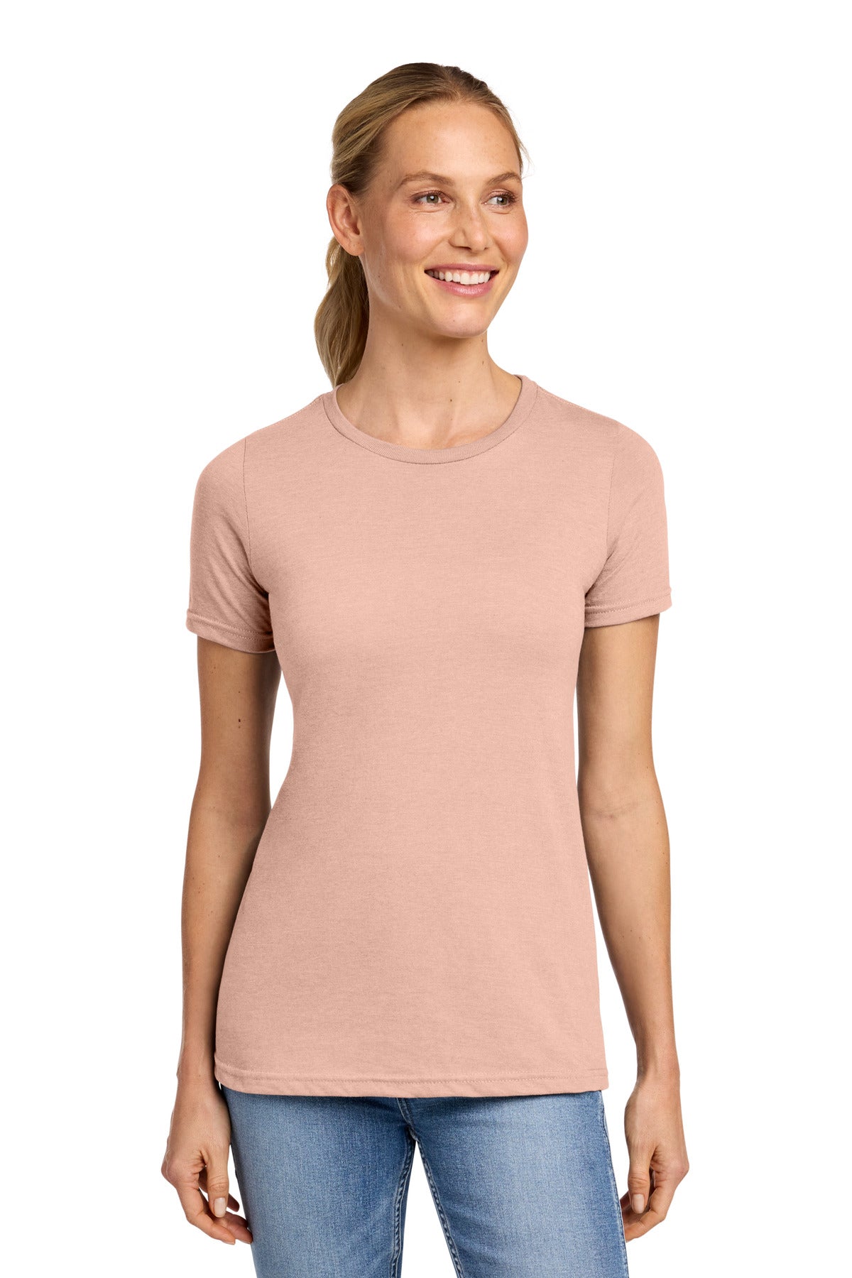 Custom logo Gildan® Softstyle® Women's CVC T-Shirt 64001LCVC in Dusty Rose