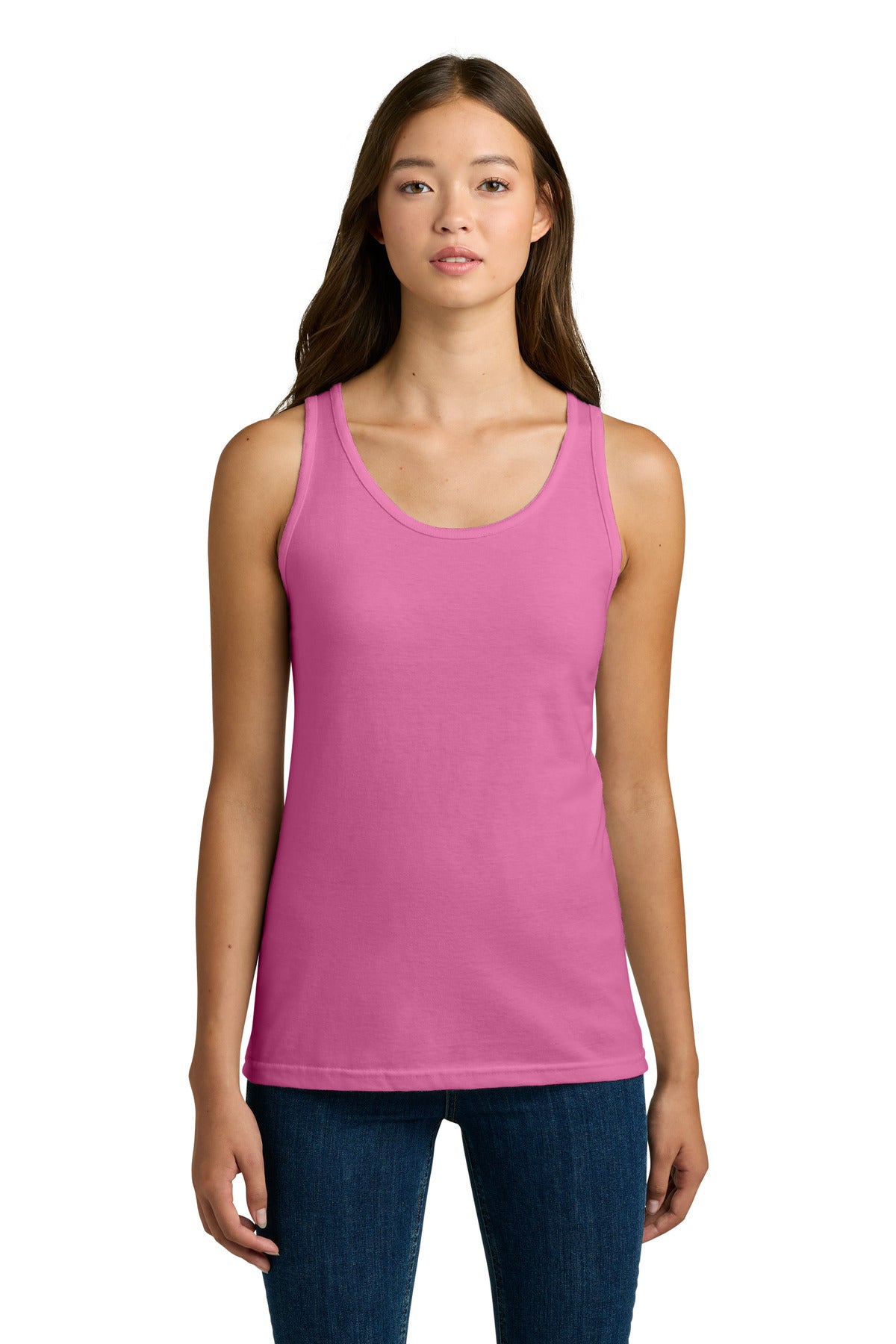 Custom logo Gildan Softstyle® Junior Fit Tank Top. 64200L in Azalea
