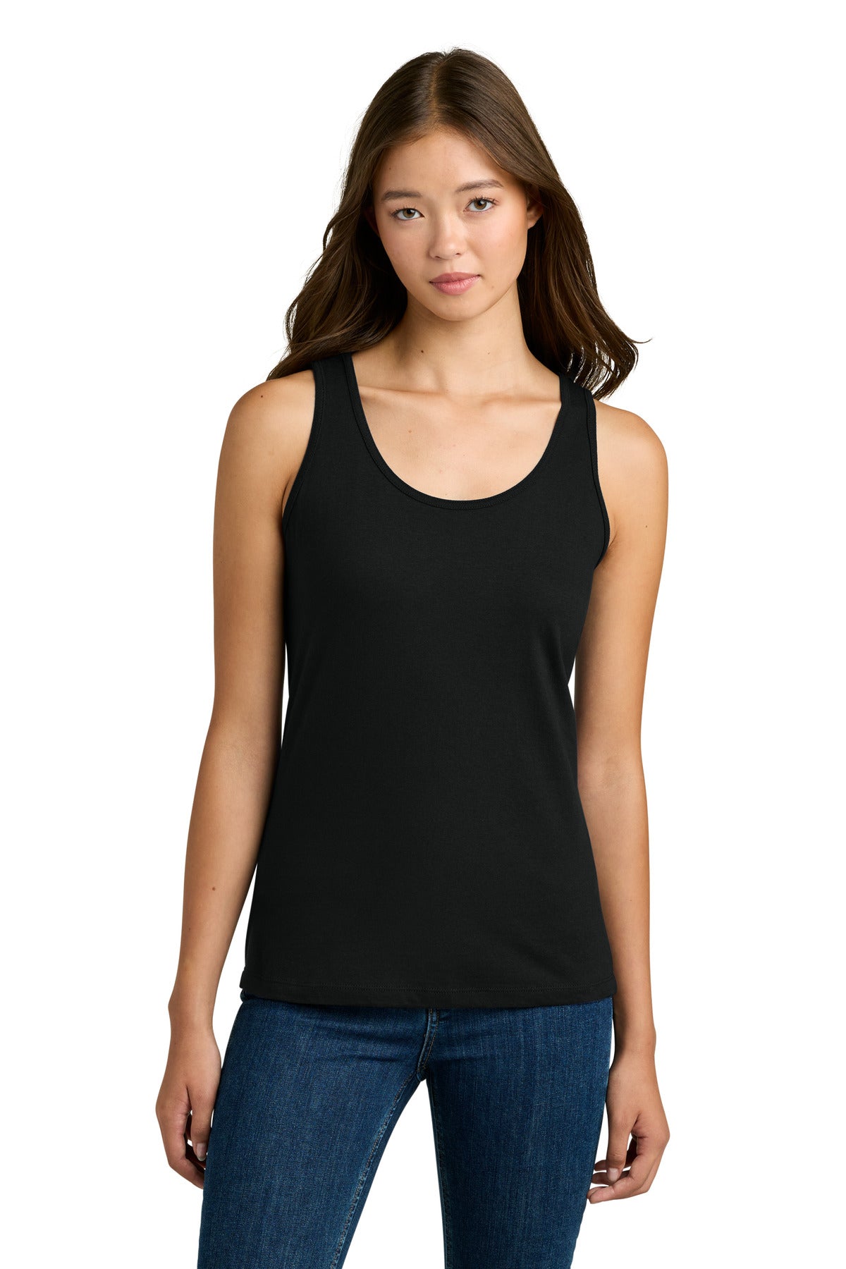 Custom logo Gildan Softstyle® Junior Fit Tank Top. 64200L in Black