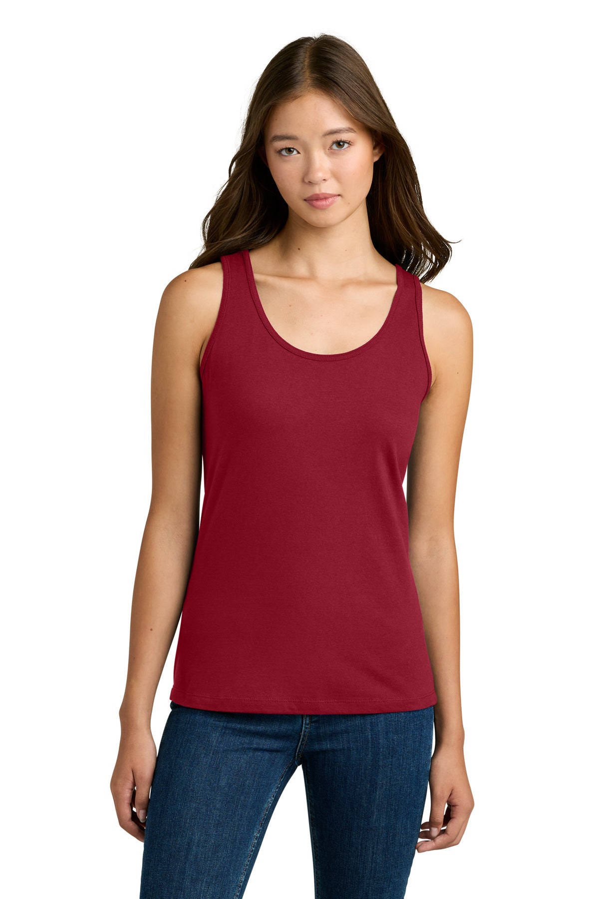 Custom logo Gildan Softstyle® Junior Fit Tank Top. 64200L in Cherry Red
