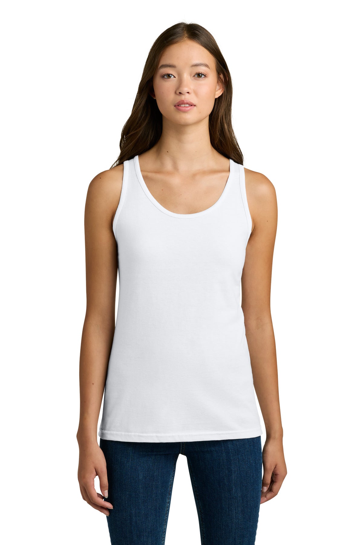 Custom logo Gildan Softstyle® Junior Fit Tank Top. 64200L in White