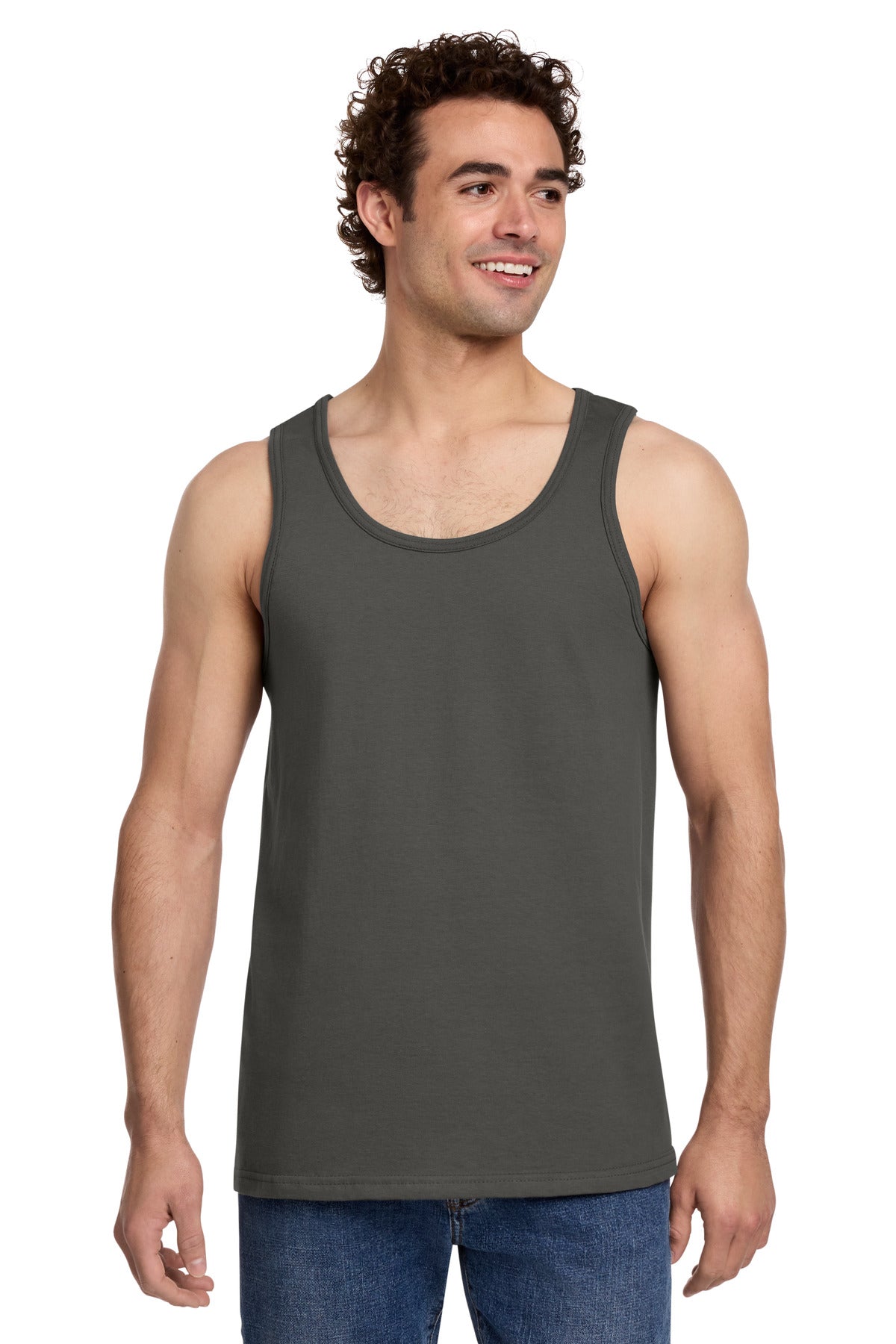 Custom logo Gildan® Softstyle® Tank Top 64200 in Charcoal