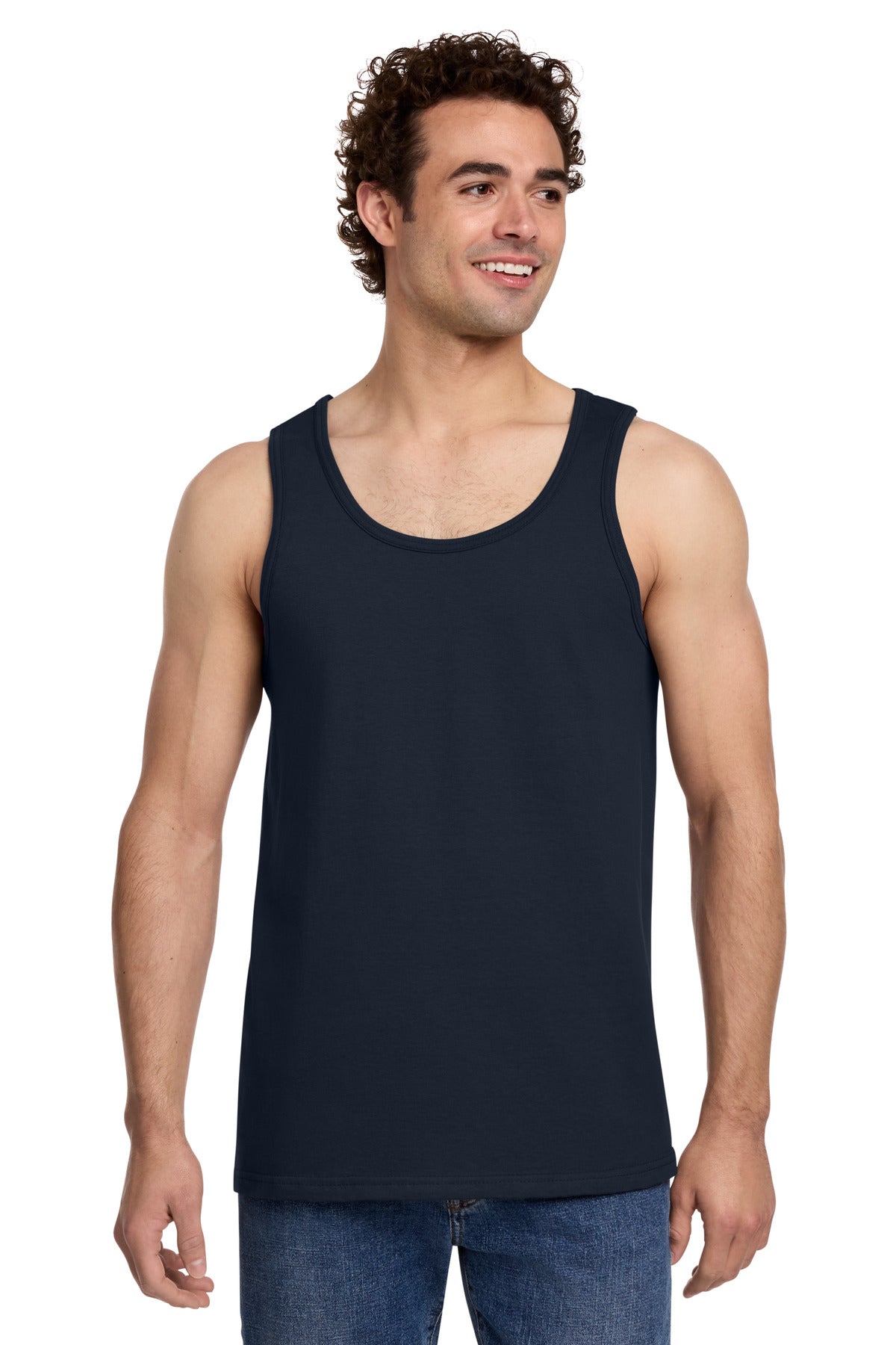 Custom logo Gildan® Softstyle® Tank Top 64200 in Navy