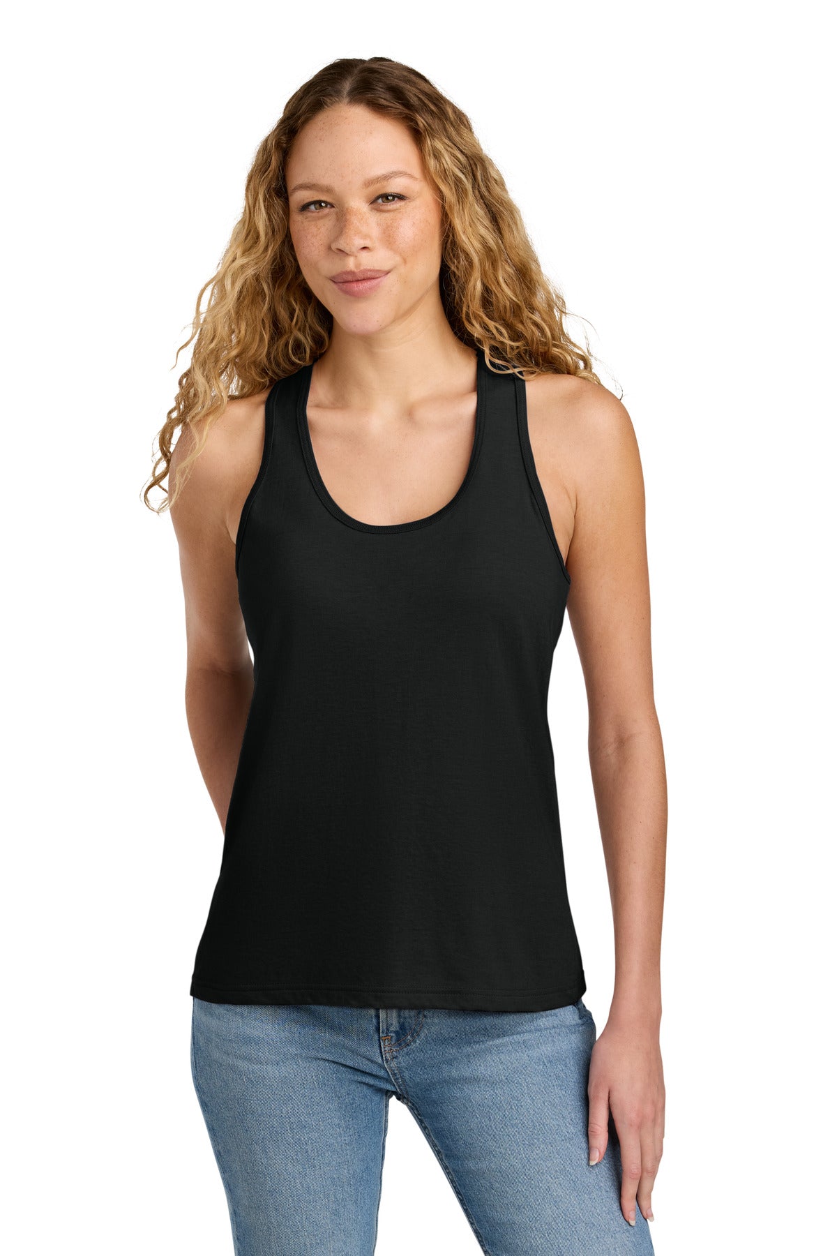 Custom logo Gildan® Softstyle® Women's CVC Racerback Tank 64220LCVC in Pitch Black