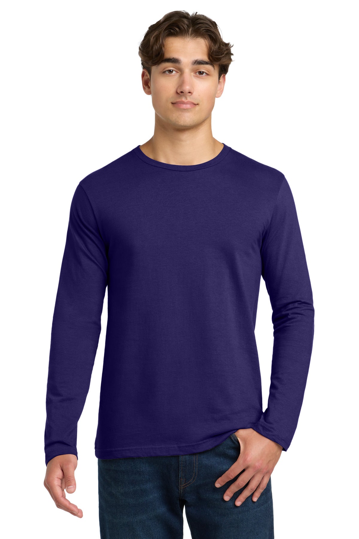 Custom logo Gildan Softstyle® Long Sleeve T-Shirt. 64400 in Fan Dark Purple