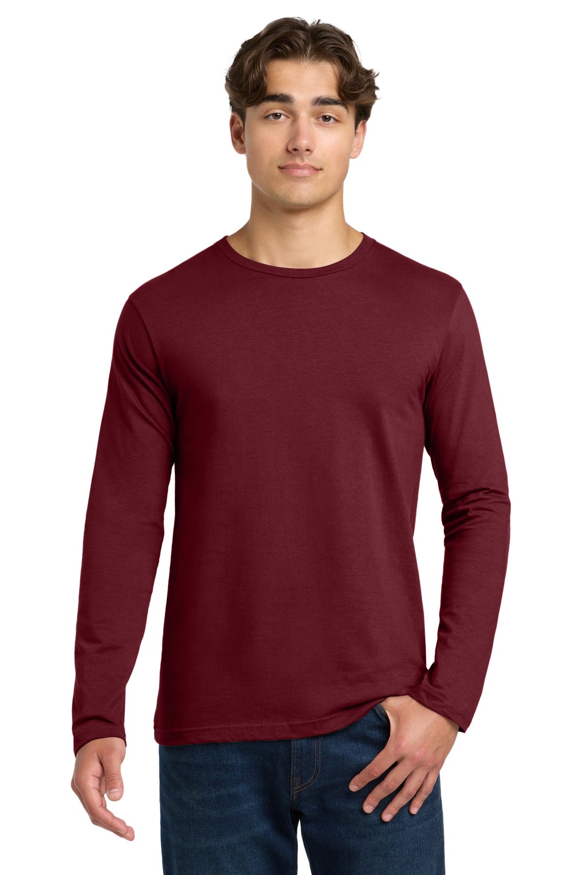 Custom logo Gildan Softstyle® Long Sleeve T-Shirt. 64400 in Garnet