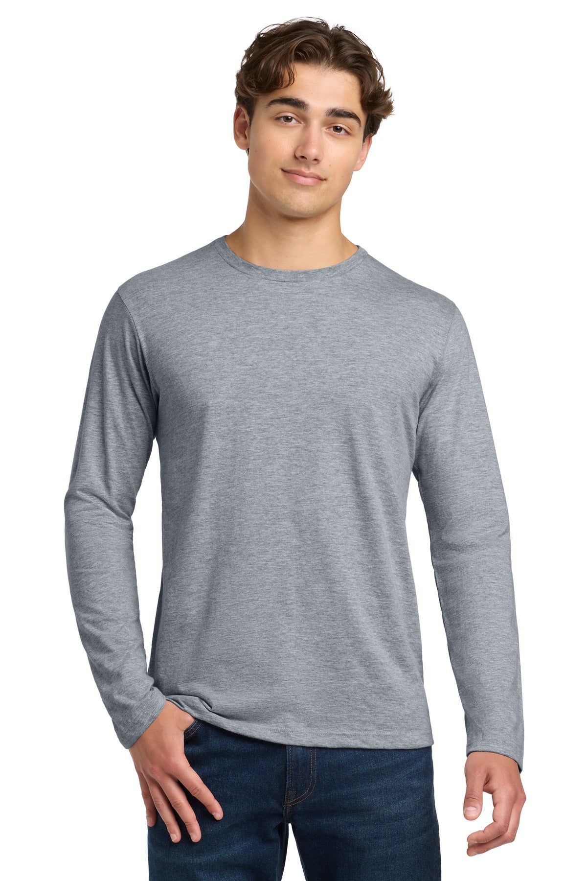 Custom logo Gildan Softstyle® Long Sleeve T-Shirt. 64400 in Sport Grey