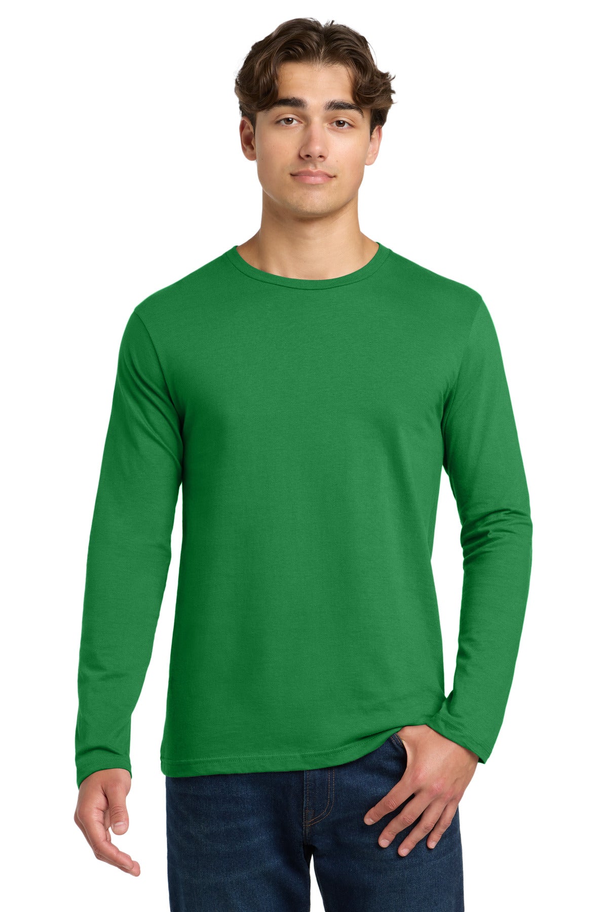 Custom logo Gildan Softstyle® Long Sleeve T-Shirt. 64400 in Turf Green