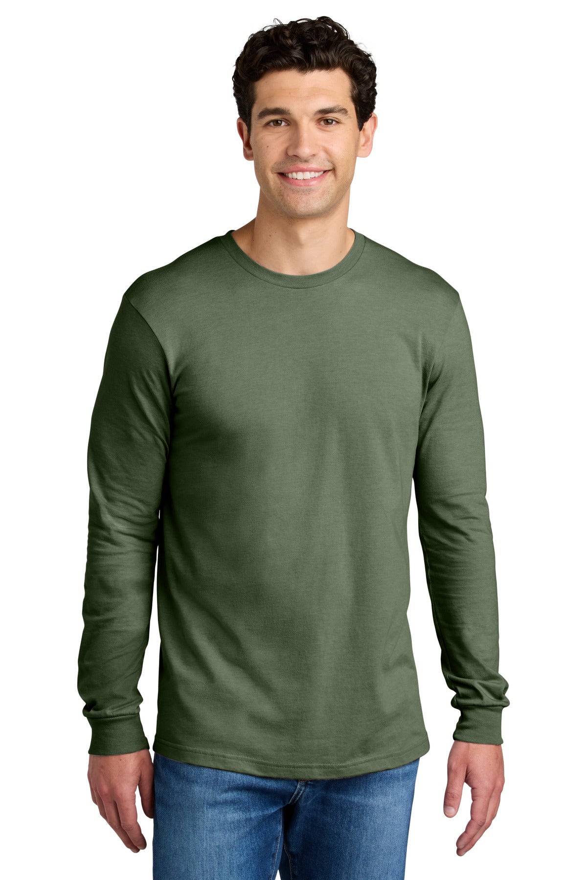 Custom logo Gildan® Softstyle® CVC Long Sleeve Tee 64440CVC in Cactus