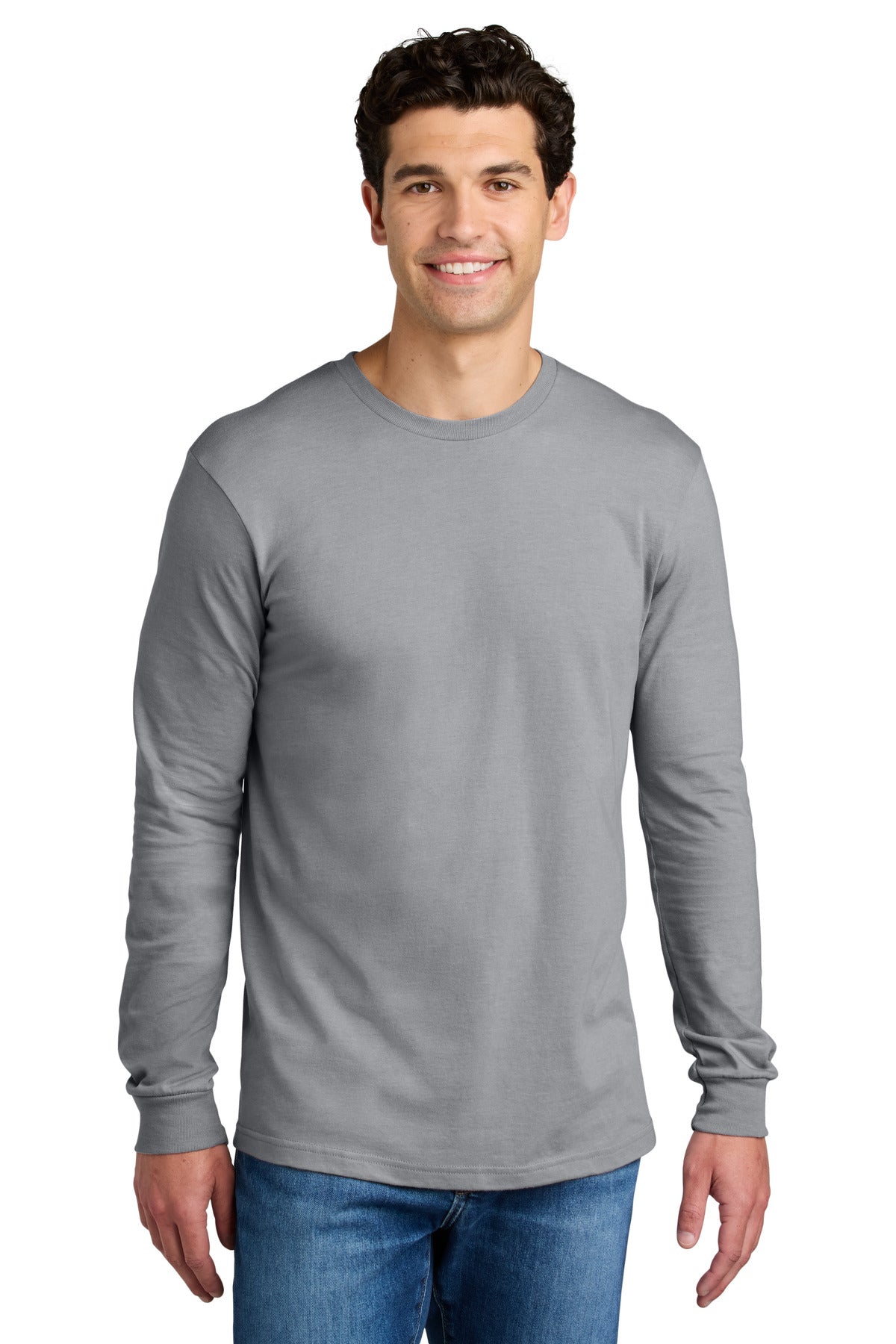 Custom logo Gildan® Softstyle® CVC Long Sleeve Tee 64440CVC in Cement