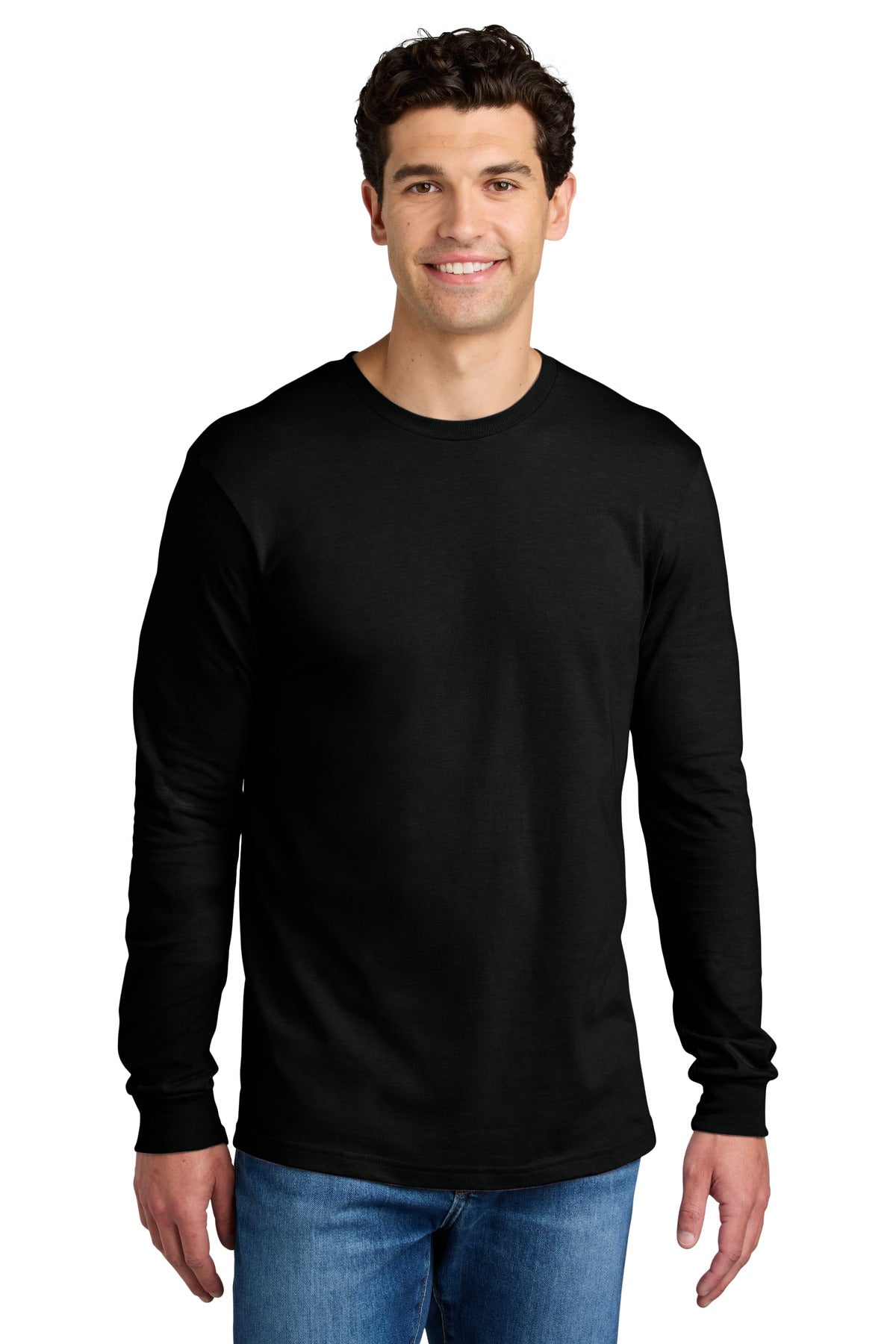 Custom logo Gildan® Softstyle® CVC Long Sleeve Tee 64440CVC in Pitch Black