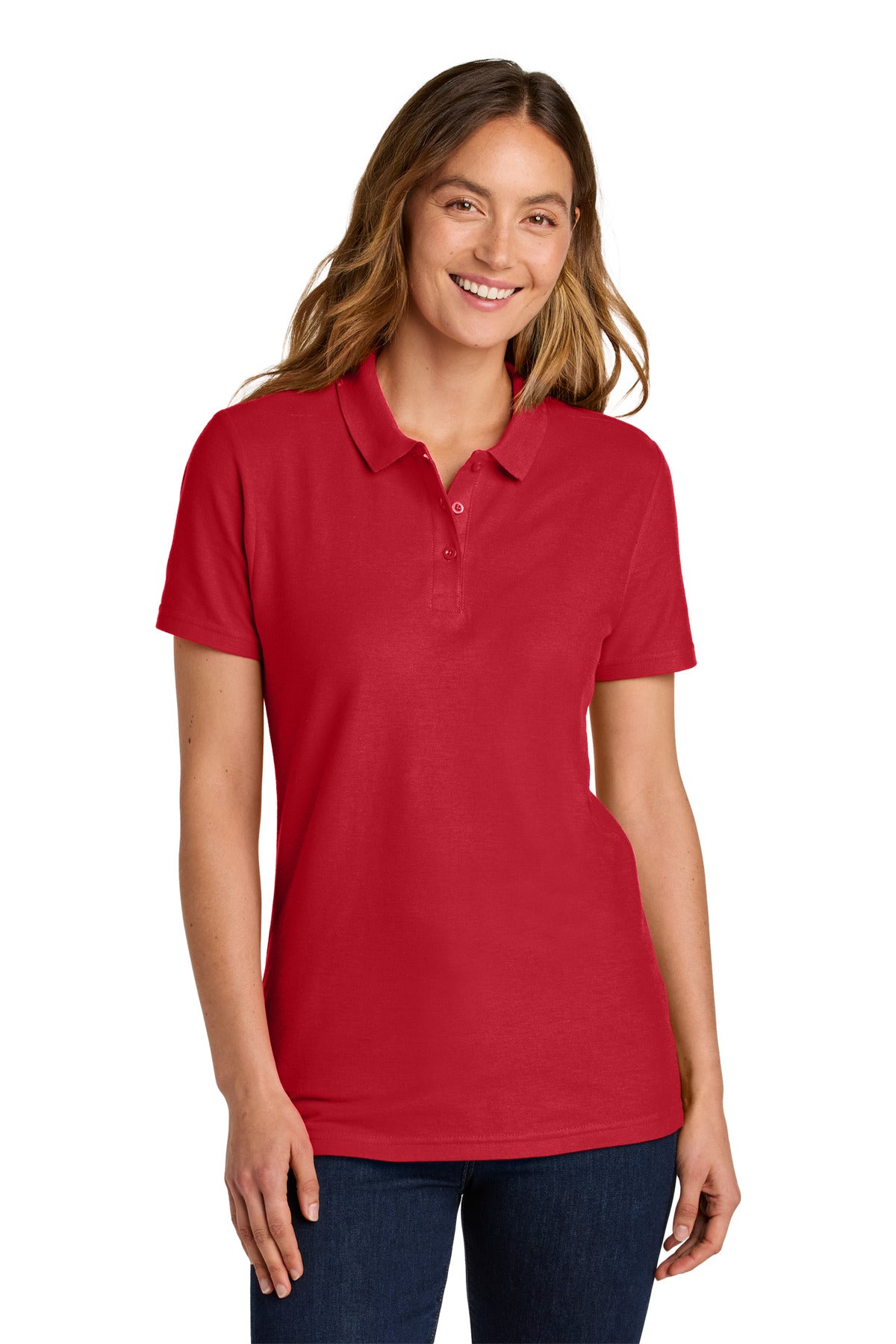 Custom logo Gildan Softstyle® Women's Pique Polo 64800L in Red