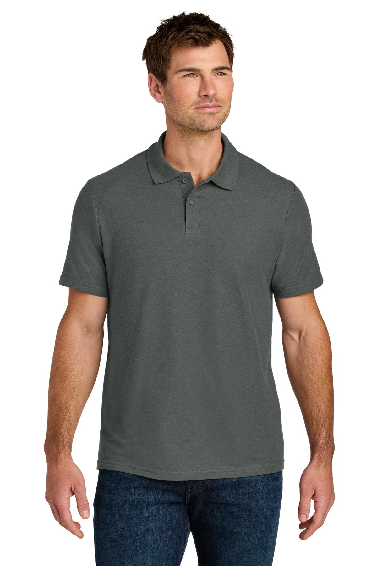 Custom logo Gildan Softstyle® Pique Polo 64800 in Charcoal