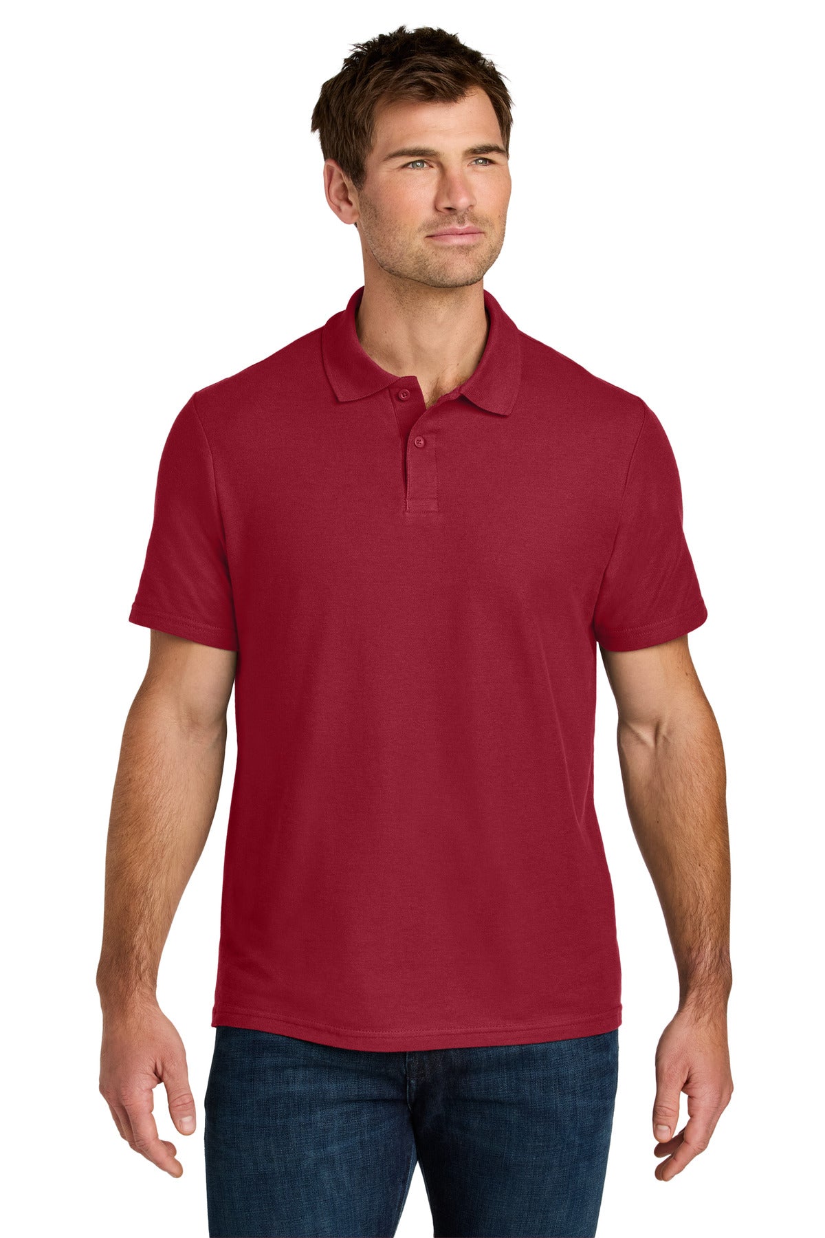 Custom logo Gildan Softstyle® Pique Polo 64800 in Cherry Red
