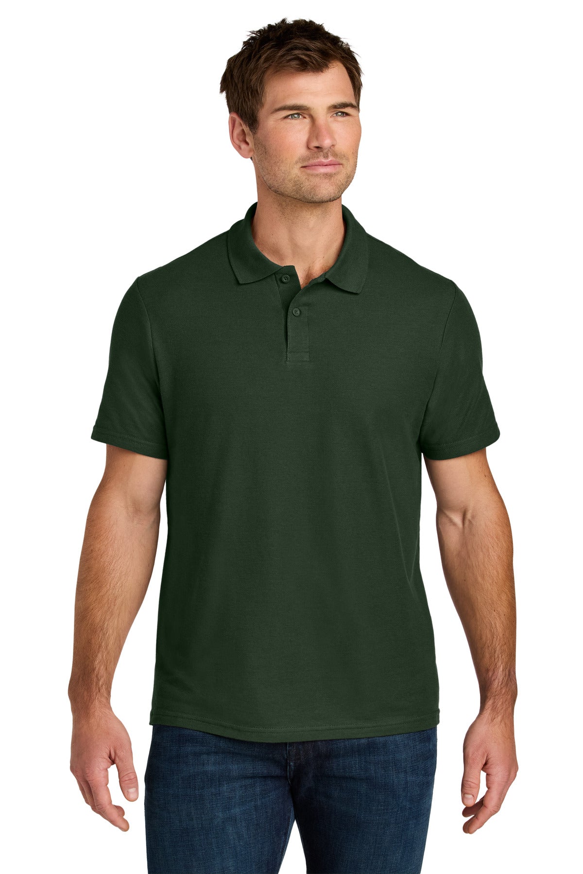Custom logo Gildan Softstyle® Pique Polo 64800 in Forest Green