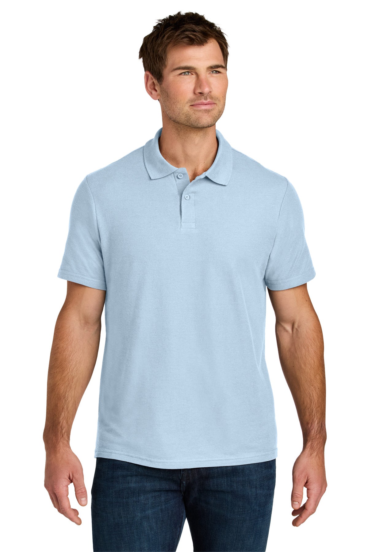 Custom logo Gildan Softstyle® Pique Polo 64800 in Light Blue