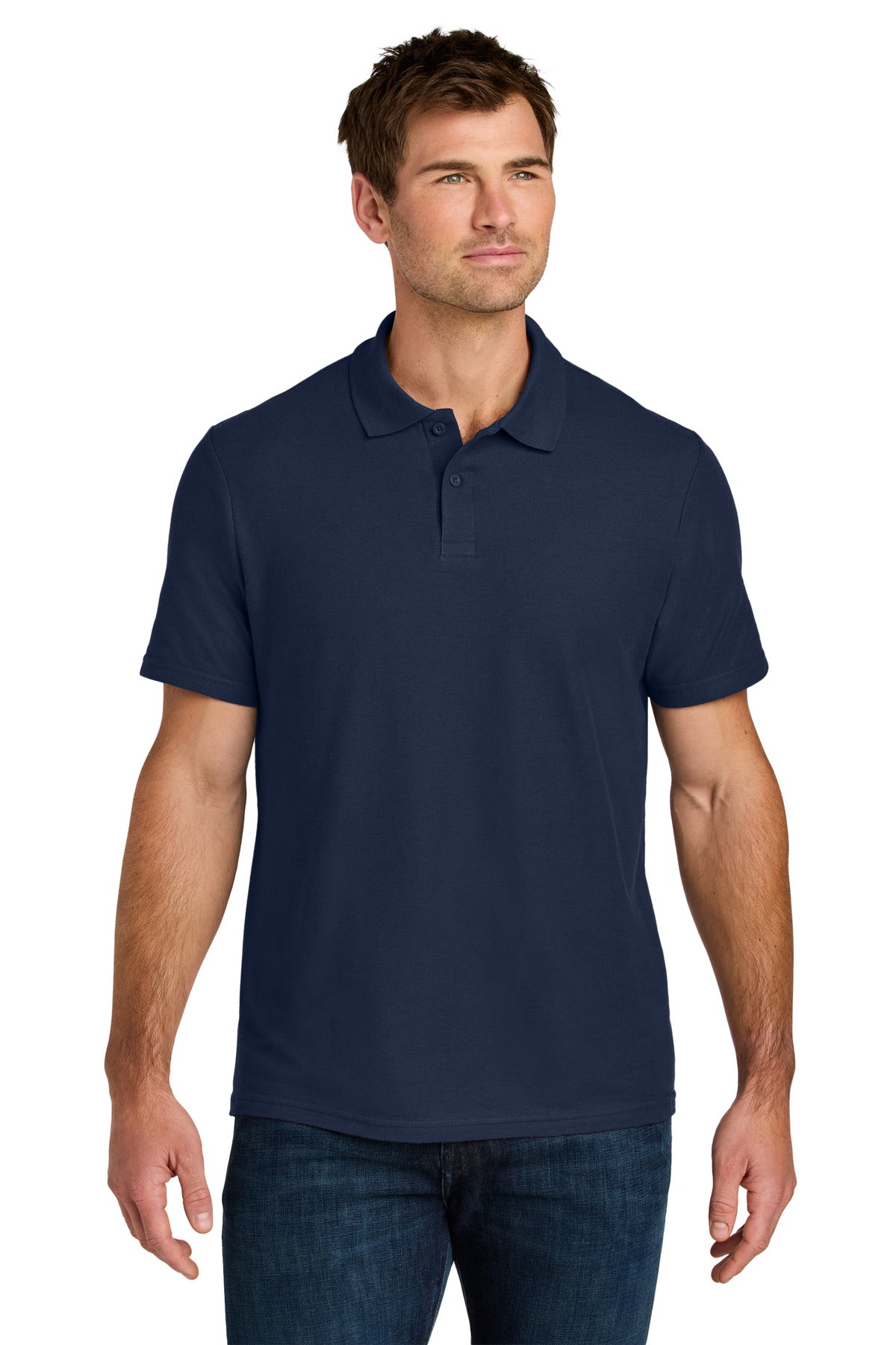 Custom logo Gildan Softstyle® Pique Polo 64800 in Navy