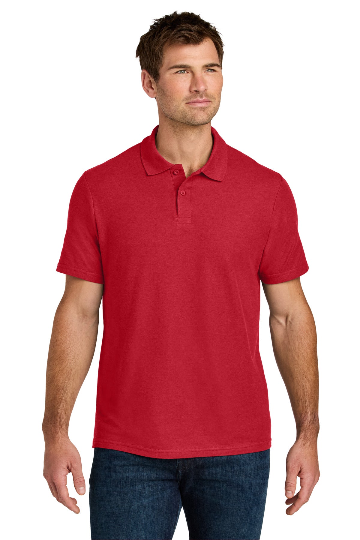 Custom logo Gildan Softstyle® Pique Polo 64800 in Red