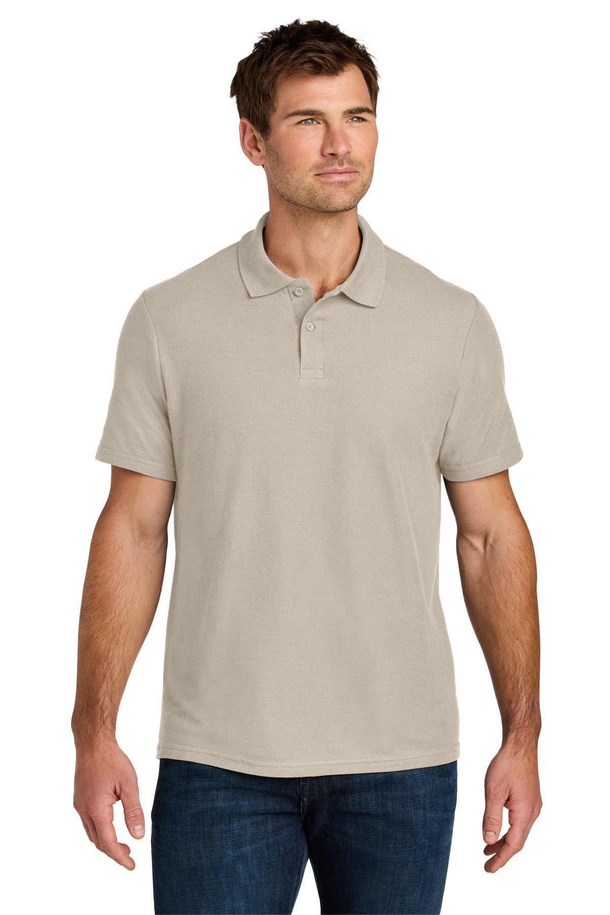 Custom logo Gildan Softstyle® Pique Polo 64800 in Sand