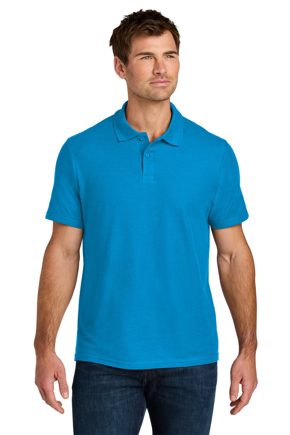 Custom logo Gildan Softstyle® Pique Polo 64800 in Sapphire