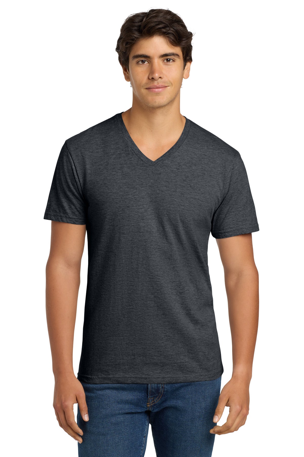 Custom logo Gildan Softstyle® V-Neck T-Shirt. 64V00 in Dark Heather
