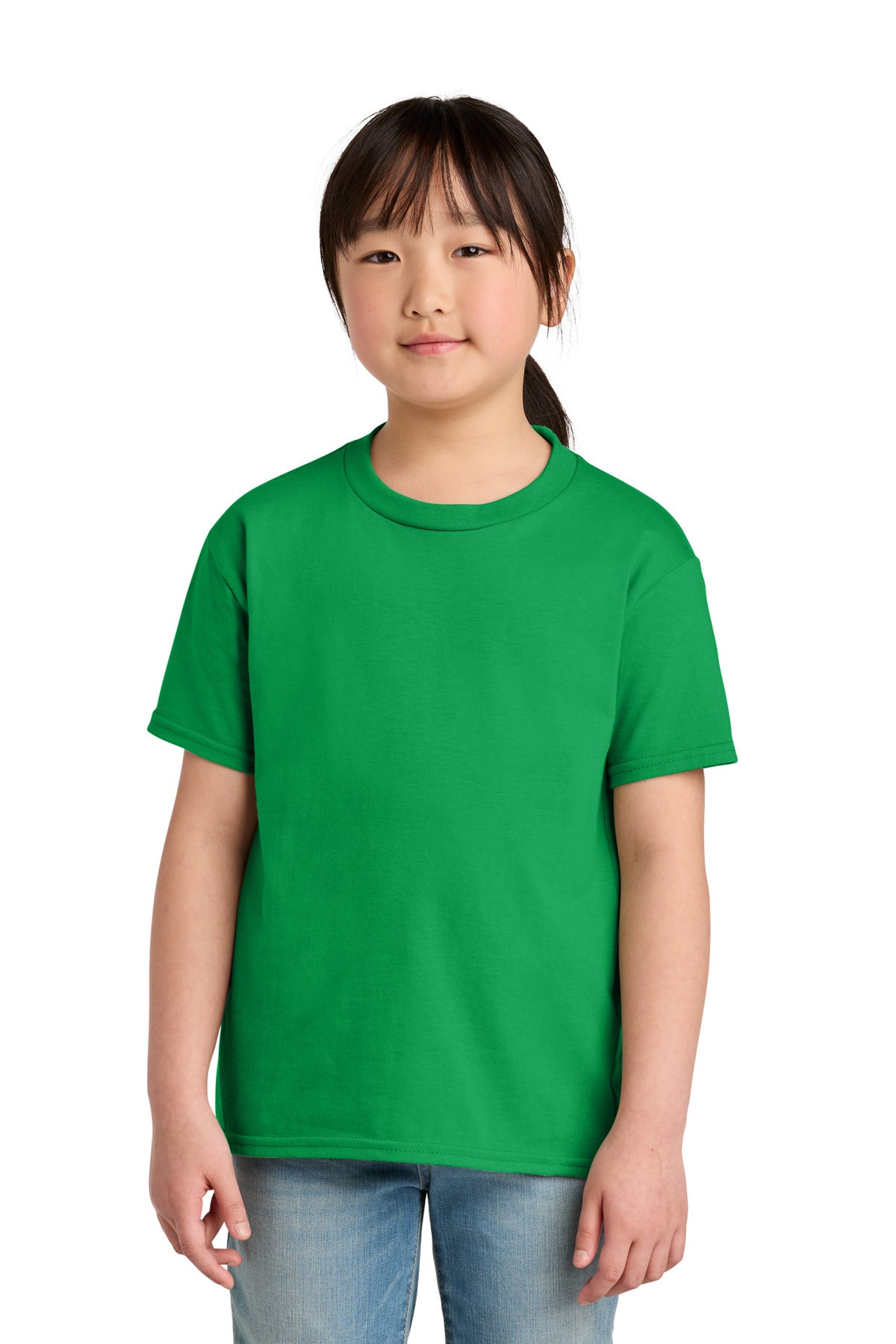 Custom logo Gildan® Youth Softstyle® Midweight Tee 65000B in Irish Green