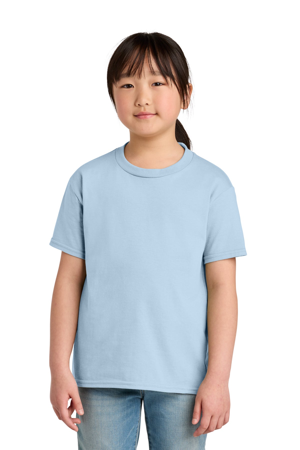 Custom logo Gildan® Youth Softstyle® Midweight Tee 65000B in Light Blue