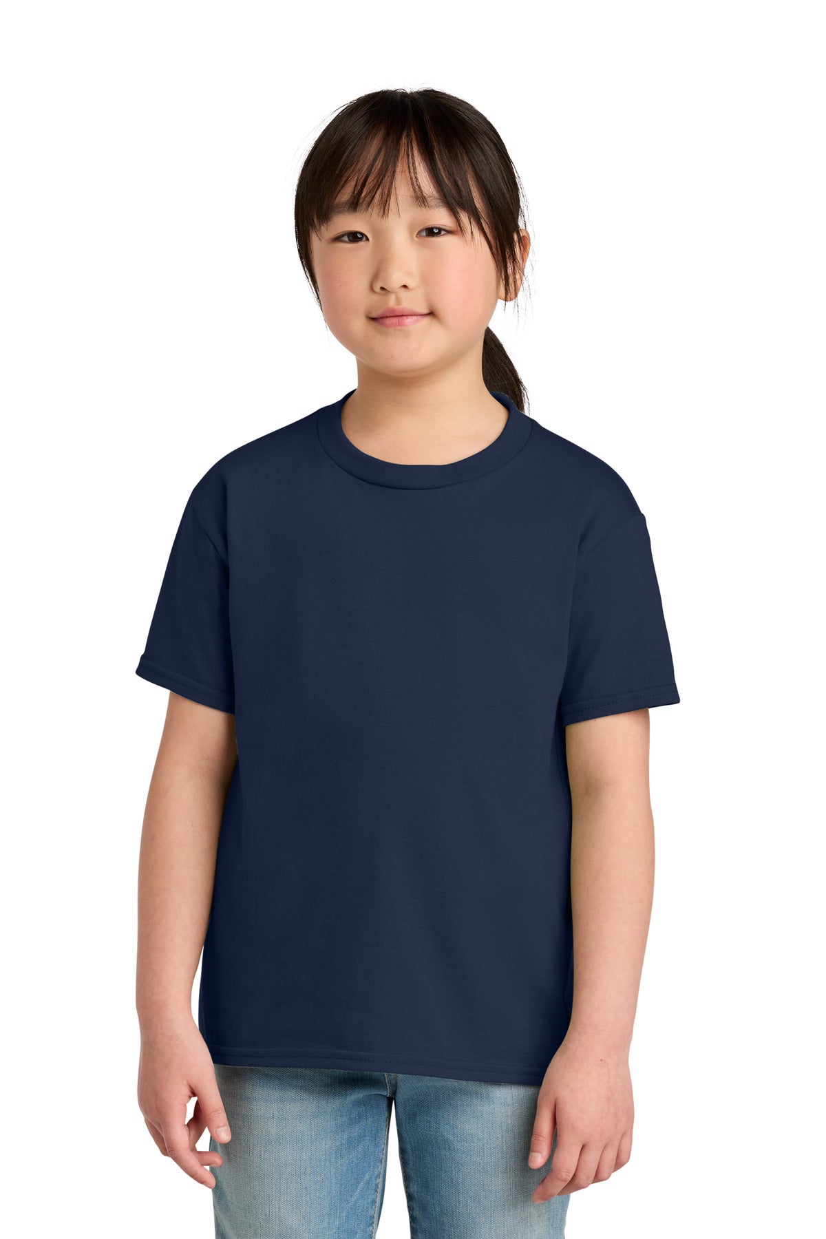 Custom logo Gildan® Youth Softstyle® Midweight Tee 65000B in Navy