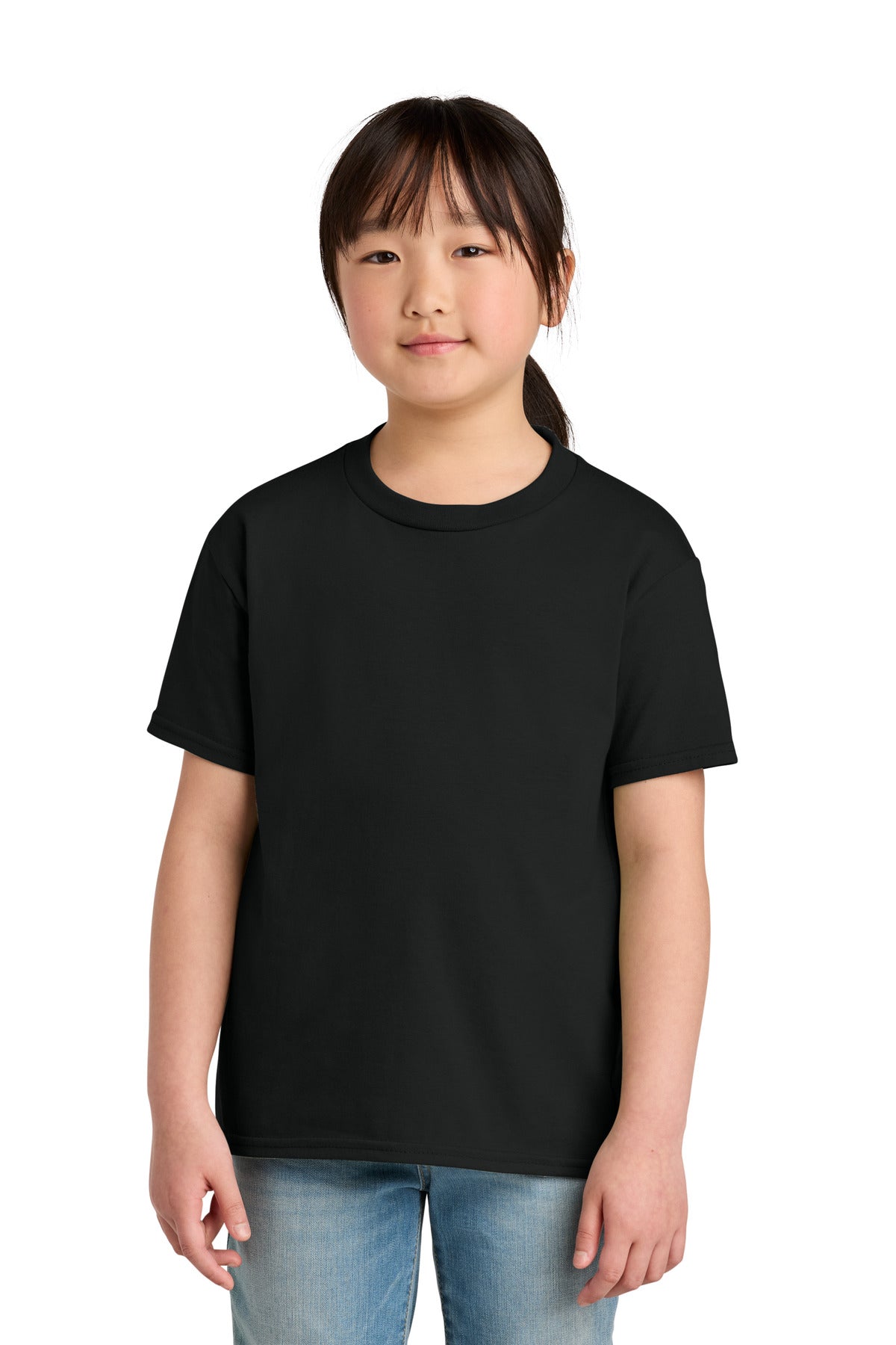 Custom logo Gildan® Youth Softstyle® Midweight Tee 65000B in Pitch Black