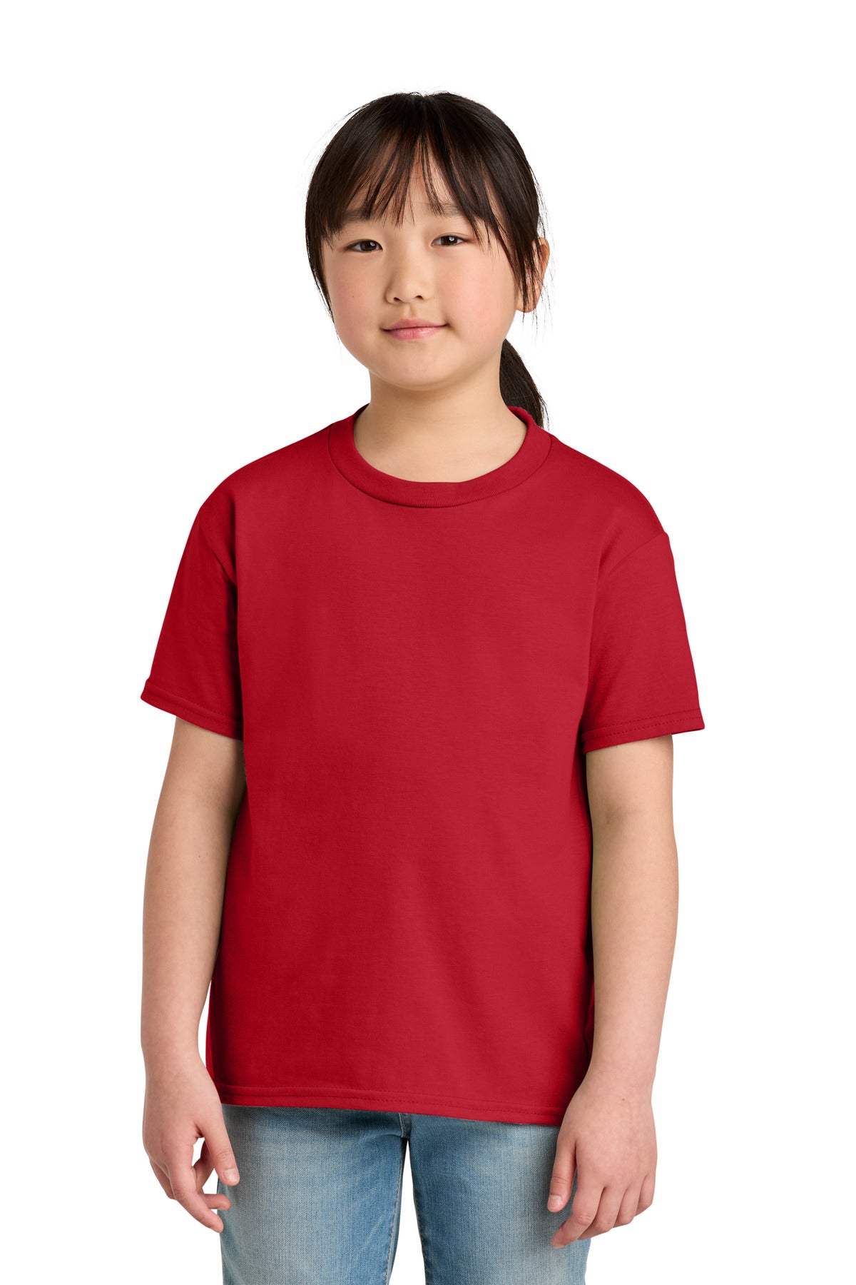 Custom logo Gildan® Youth Softstyle® Midweight Tee 65000B in Red
