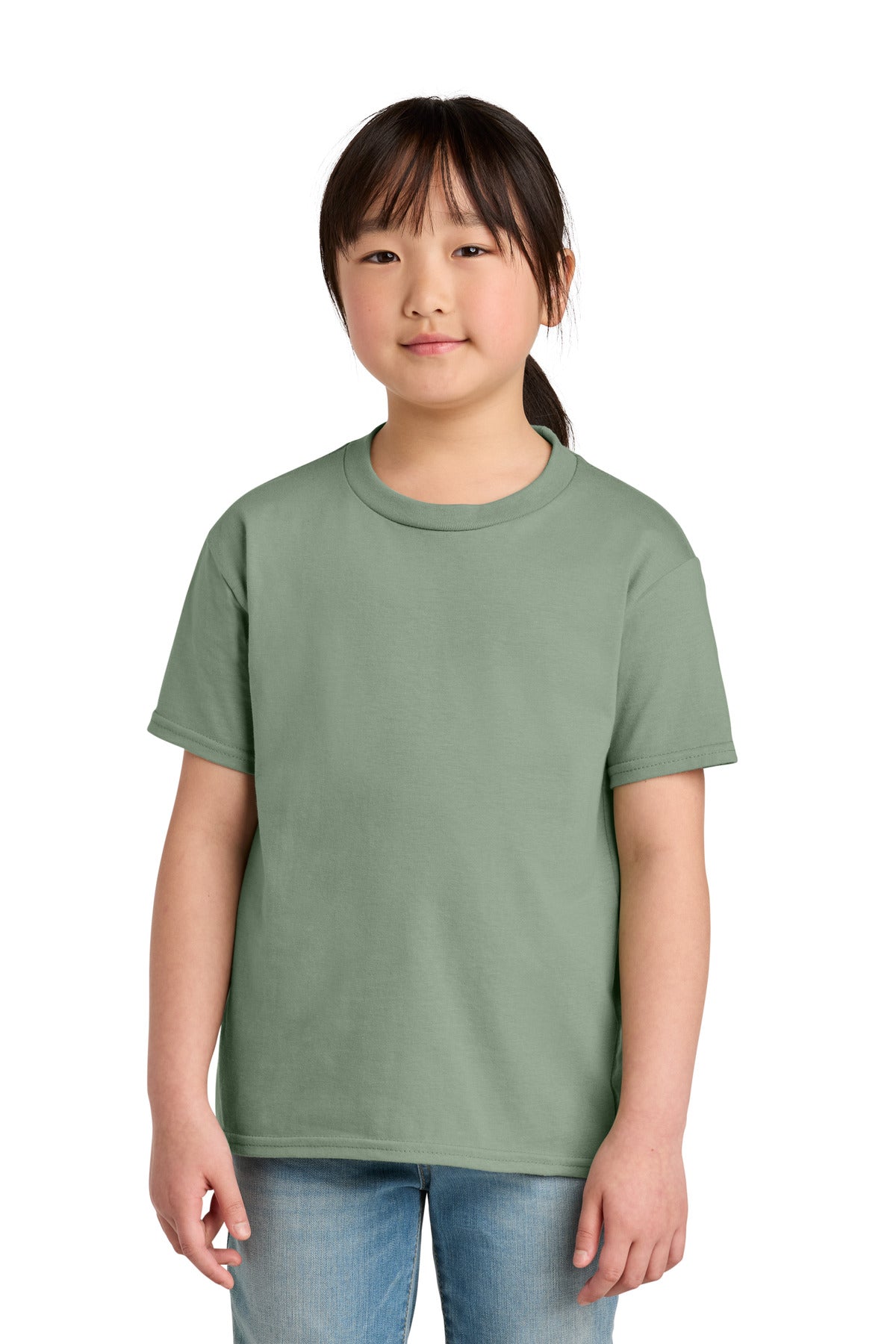 Custom logo Gildan® Youth Softstyle® Midweight Tee 65000B in Sage