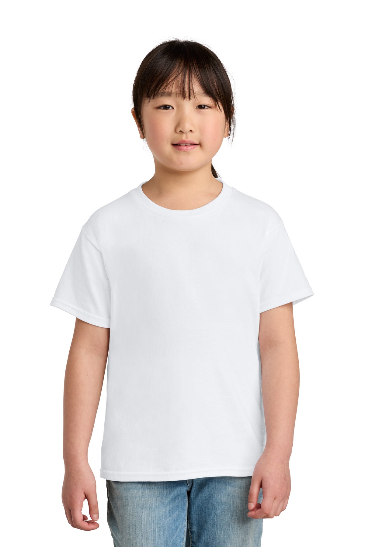 Custom logo Gildan® Youth Softstyle® Midweight Tee 65000B in White
