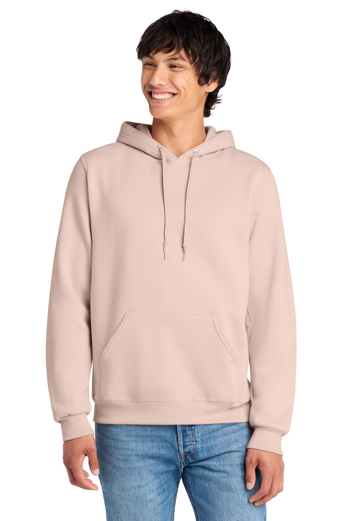 Custom logo Jerzees Eco® Premium Blend Pullover Hooded Sweatshirt 700M in Blush Pink