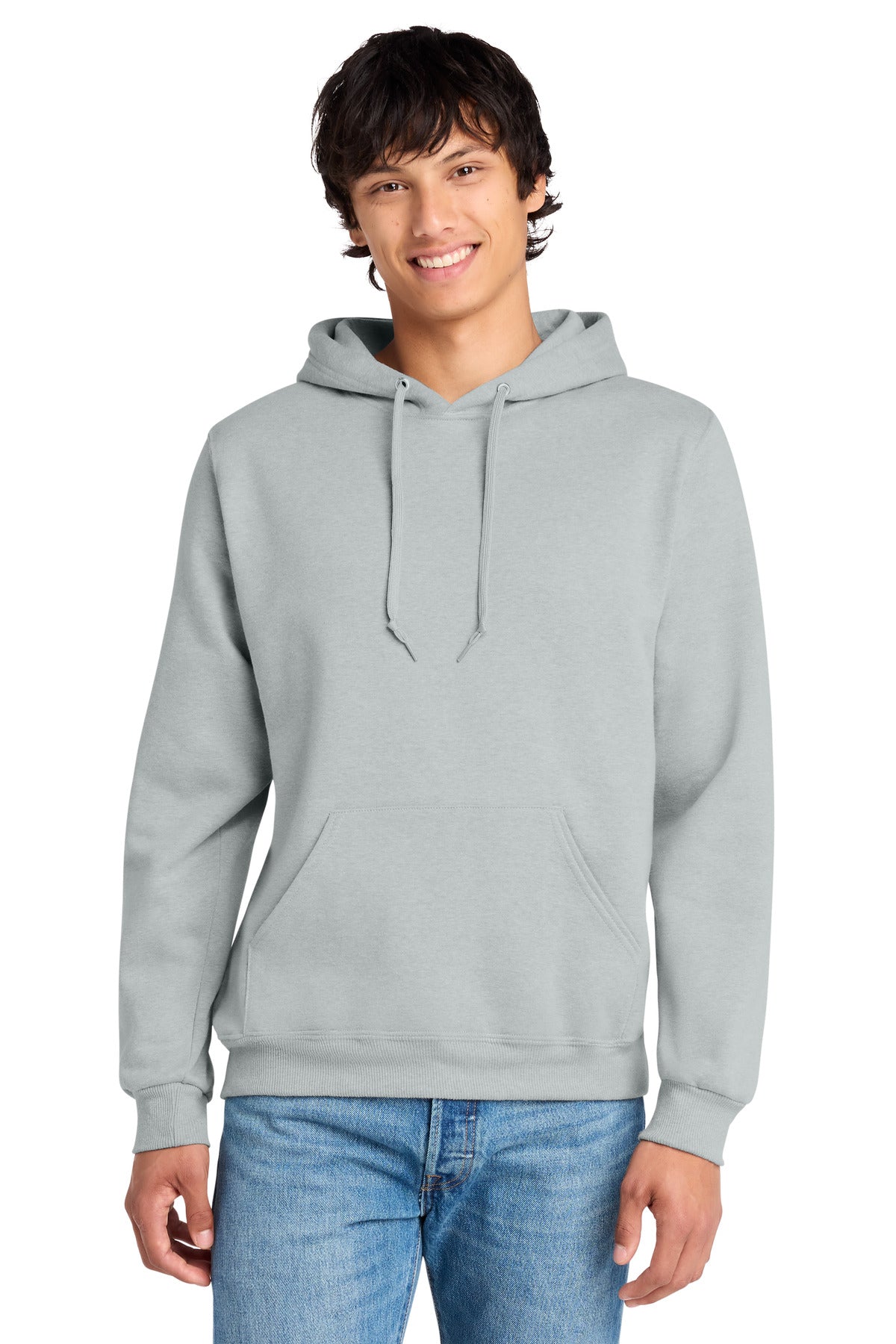 Custom logo Jerzees Eco® Premium Blend Pullover Hooded Sweatshirt 700M in Frost Grey Heather