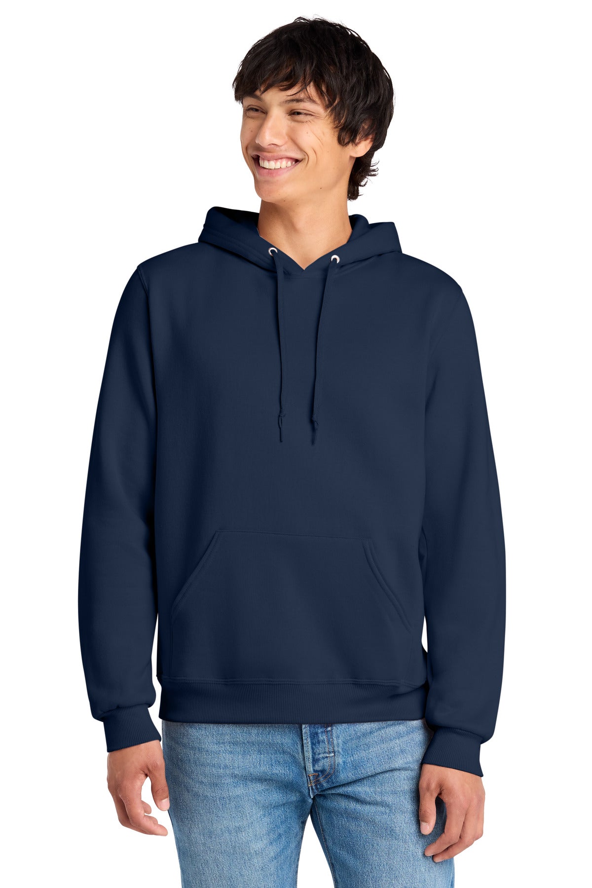 Custom logo Jerzees Eco® Premium Blend Pullover Hooded Sweatshirt 700M in J. Navy