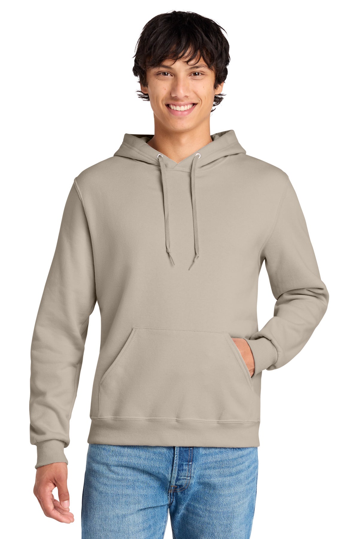 Custom logo Jerzees Eco® Premium Blend Pullover Hooded Sweatshirt 700M in Putty