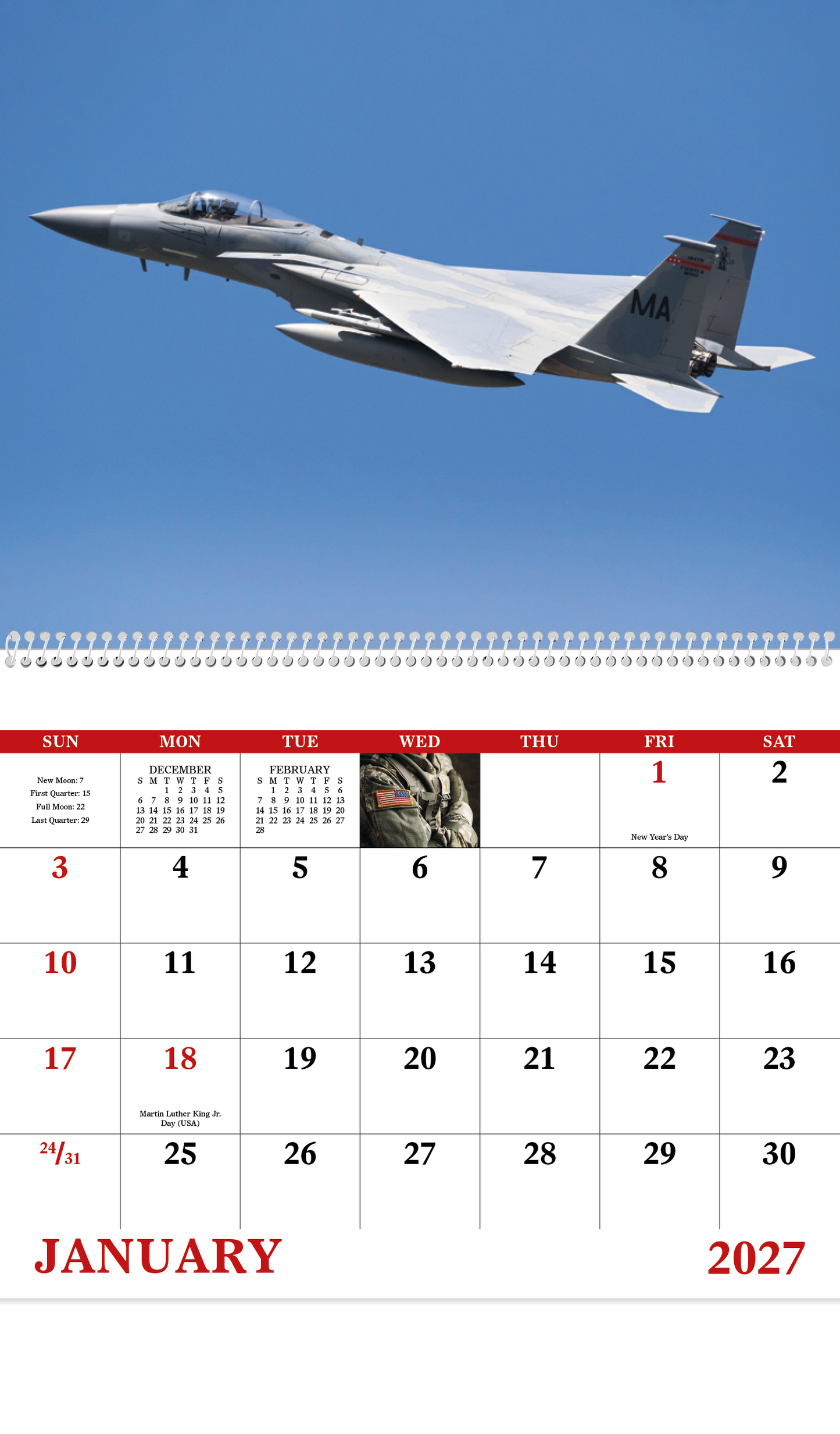 American Armed Forces - Spiral Calendar