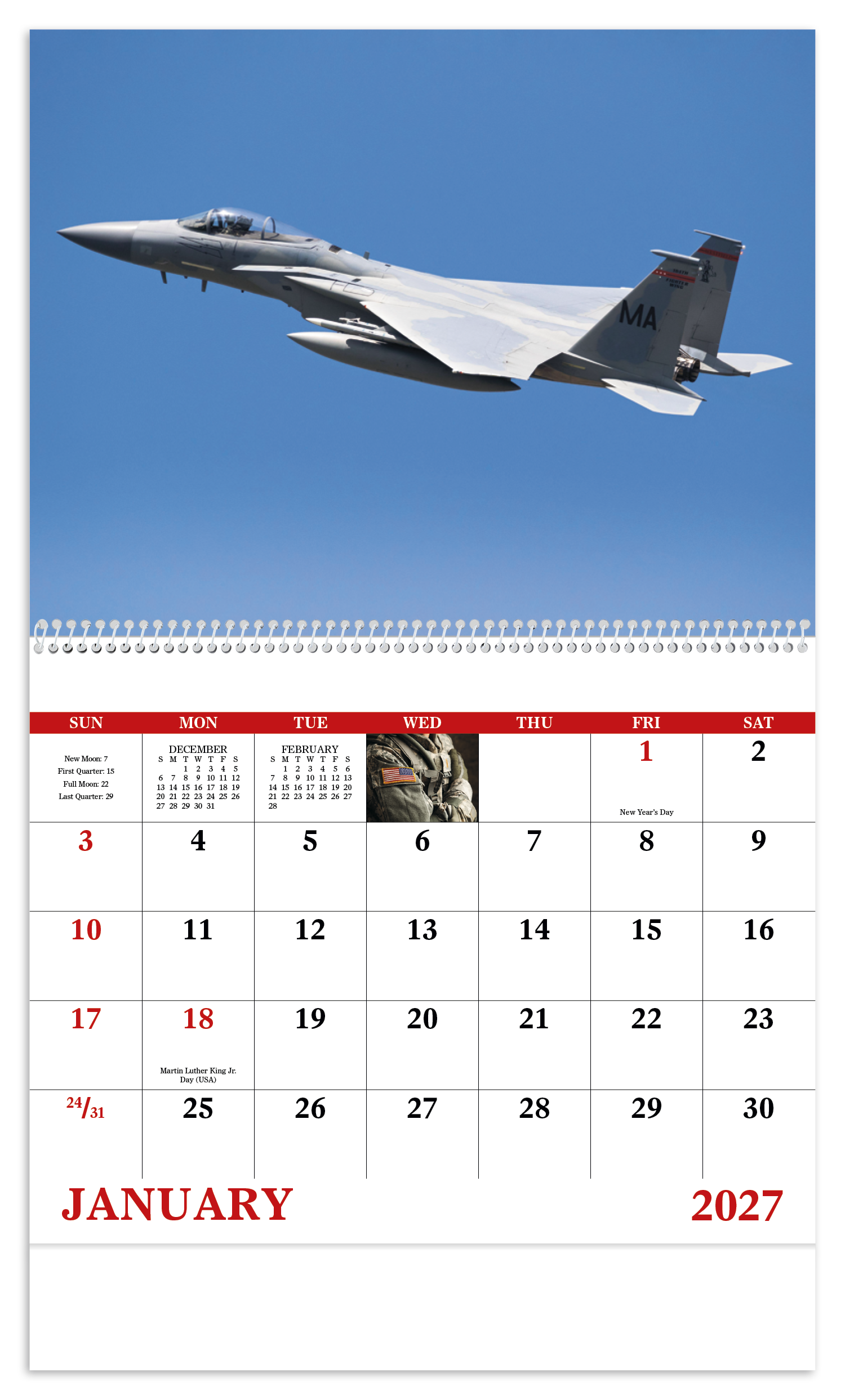 American Armed Forces - Spiral Calendar