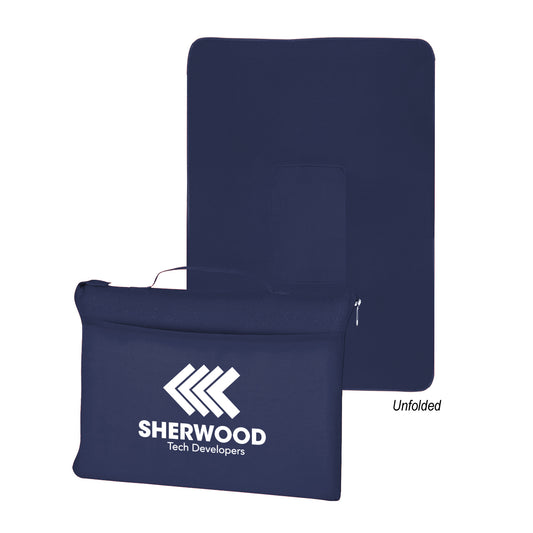 Custom logo Fleece Travel Blanket