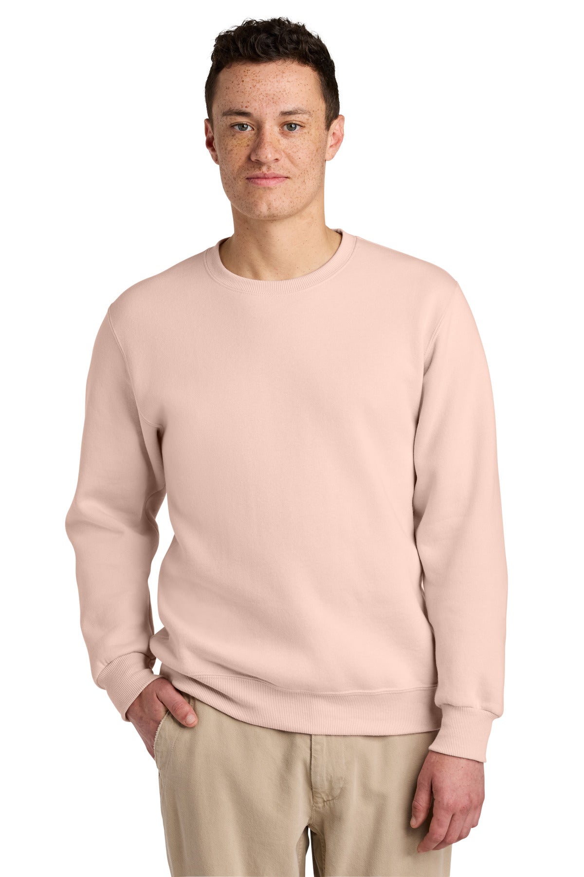 Custom logo Jerzees Eco® Premium Blend Crewneck Sweatshirt 701M in Blush Pink