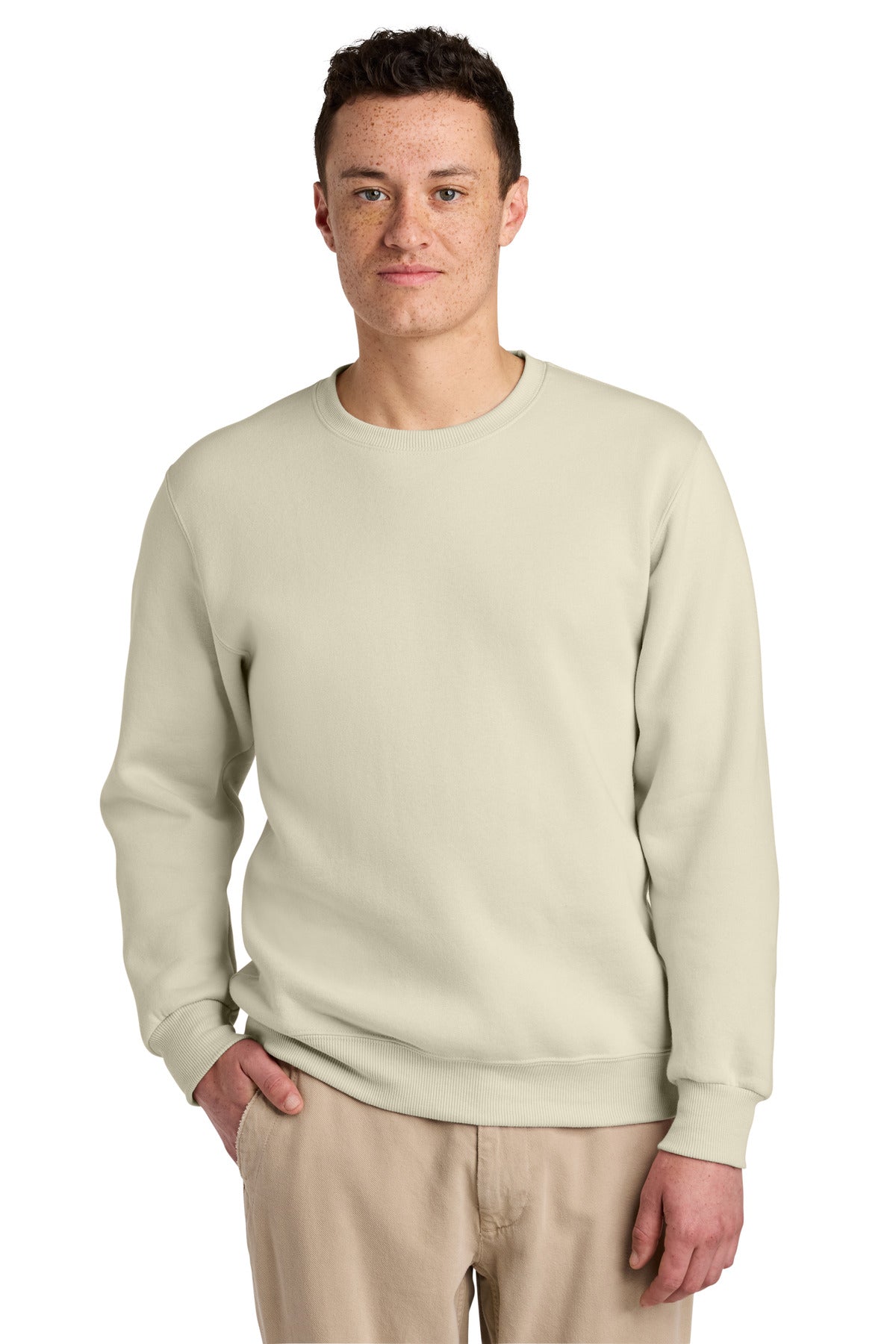 Custom logo Jerzees Eco® Premium Blend Crewneck Sweatshirt 701M in Putty