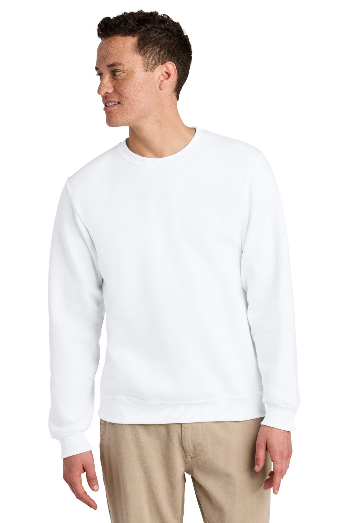 Custom logo Jerzees Eco® Premium Blend Crewneck Sweatshirt 701M in White