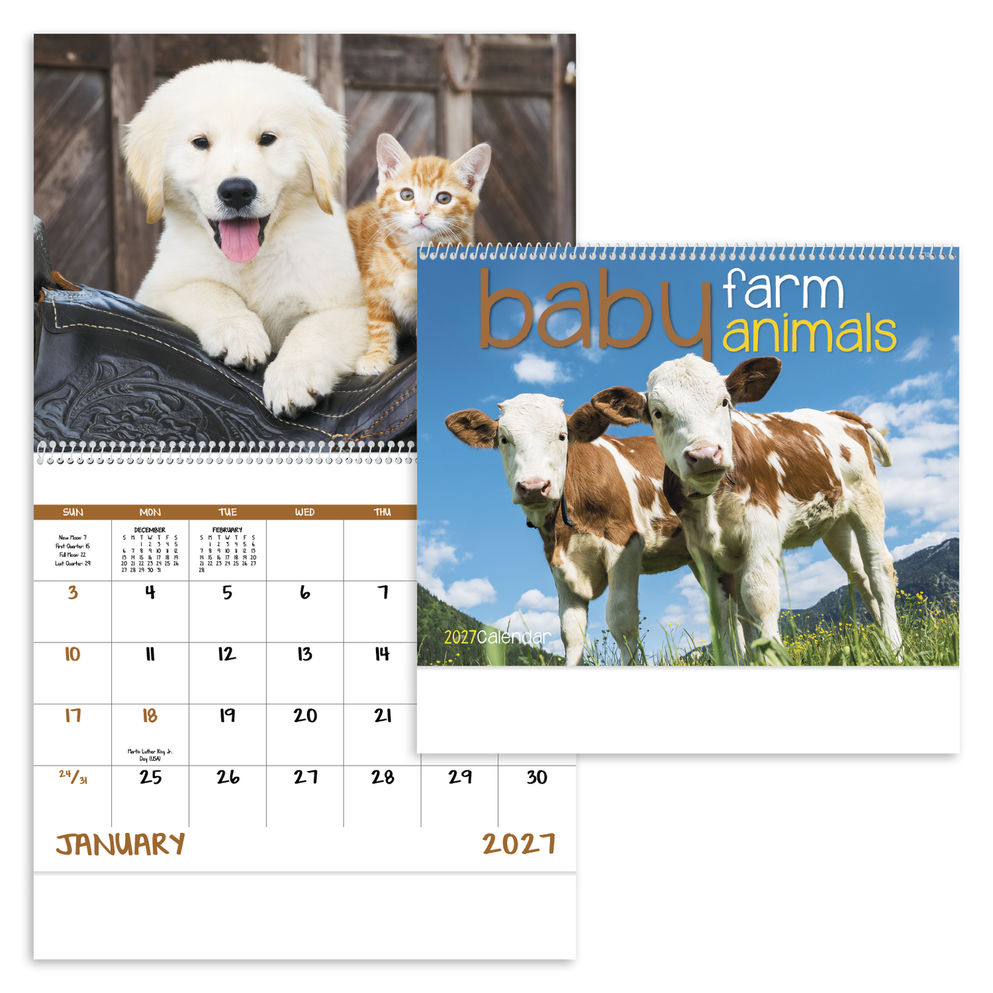 Baby Farm Animals - Spiral Calendar